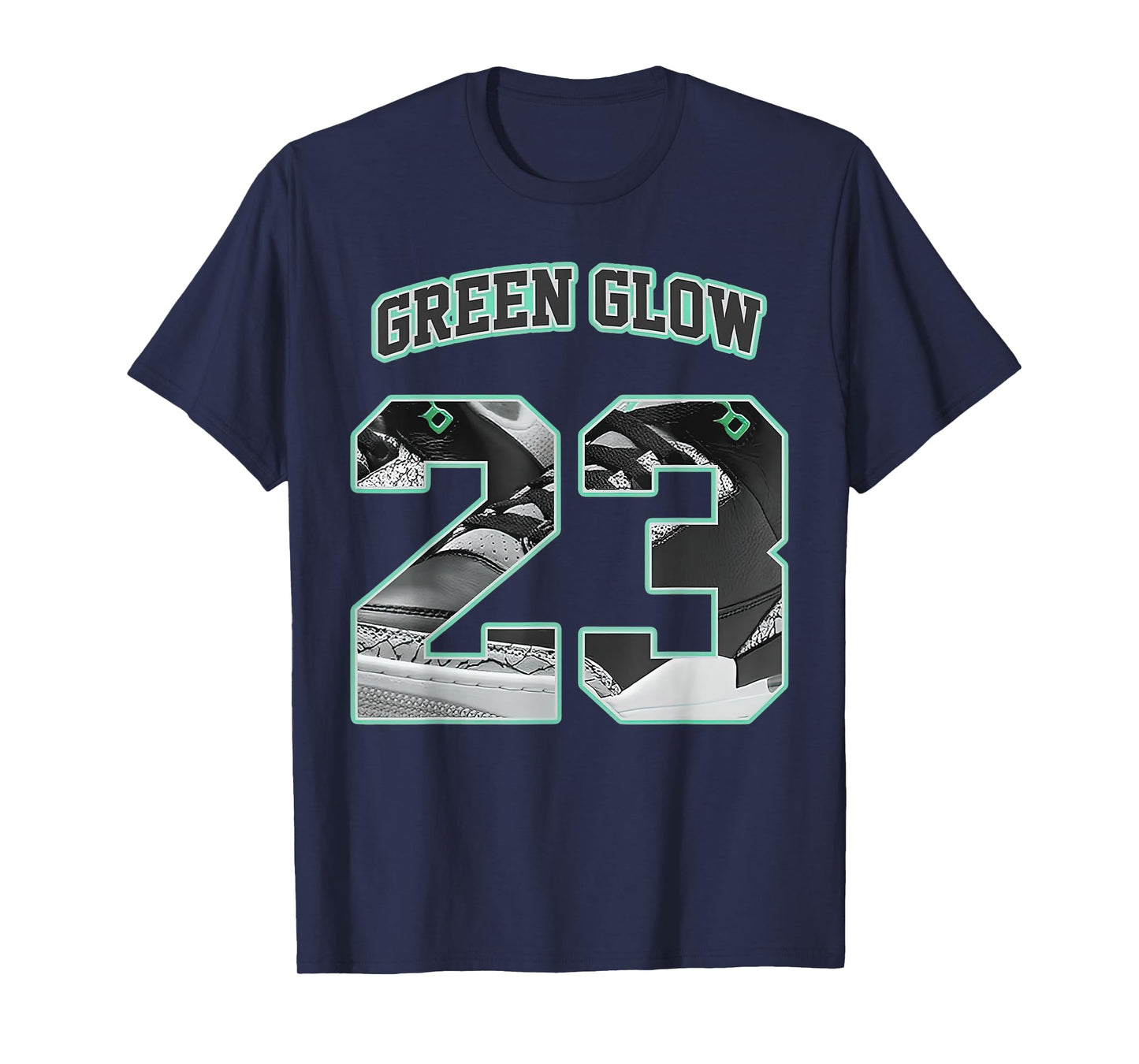 Number 23 Black Green Glow 3s Loser Lover Matching Tee Retro T-Shirt