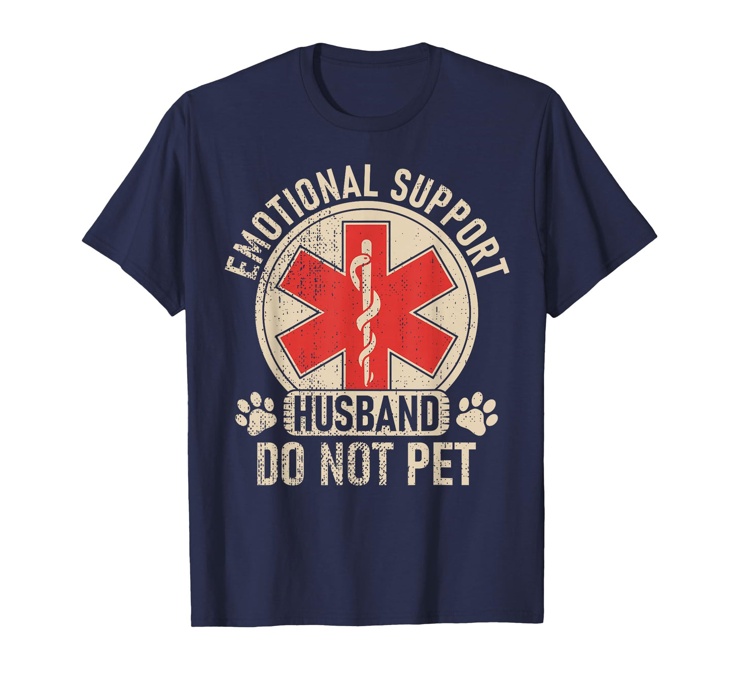 Emotional Support Husband Funny Marriage Tee for Relaxed T-Shirt