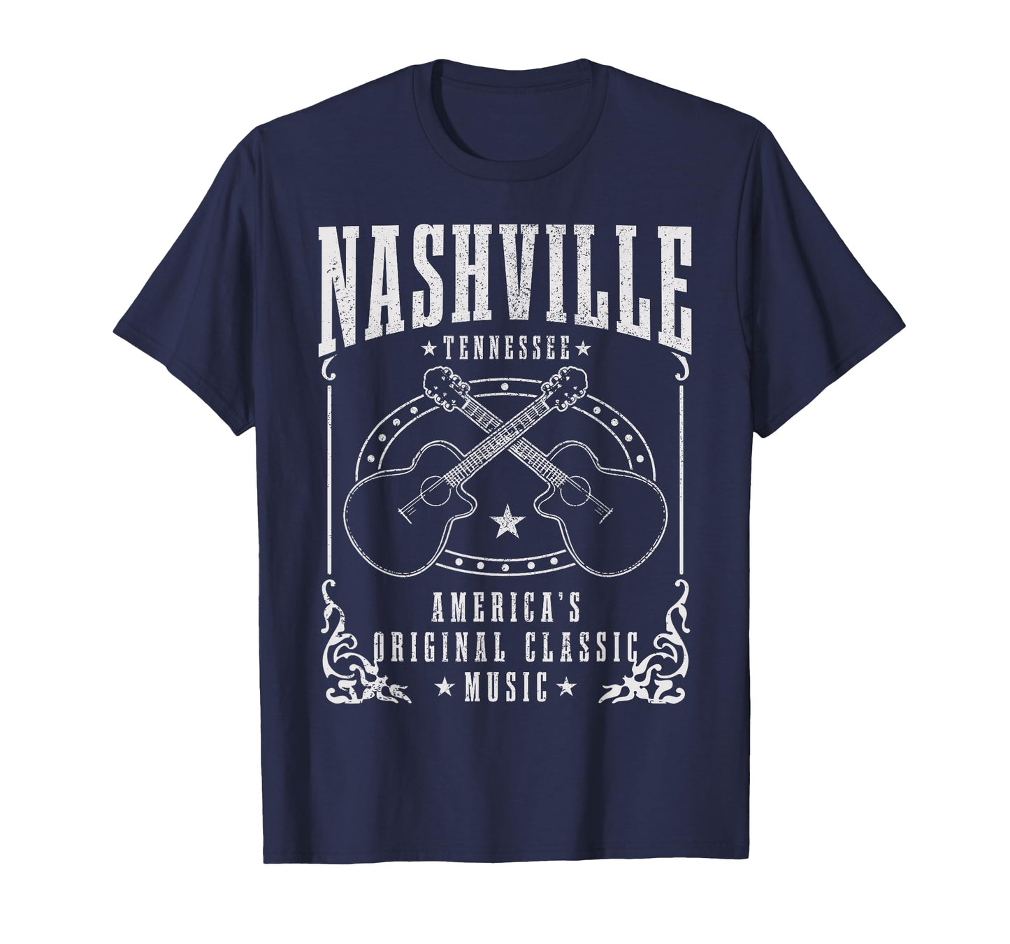 Nashville Tennessee Country Music City Guitar Vintage T-Shirt