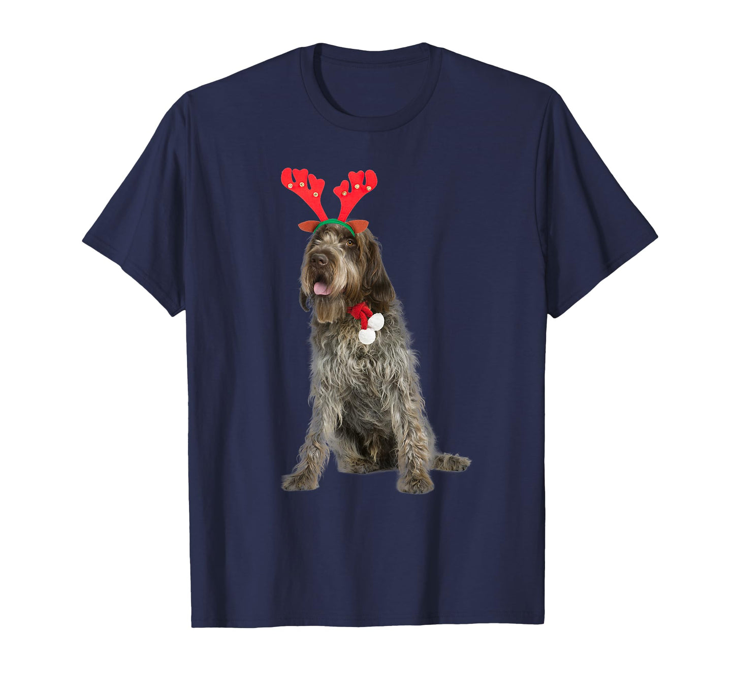 Wirehaired Pointing Griffon Reindeer Christmas Dog Men Women Kids T-Shirt
