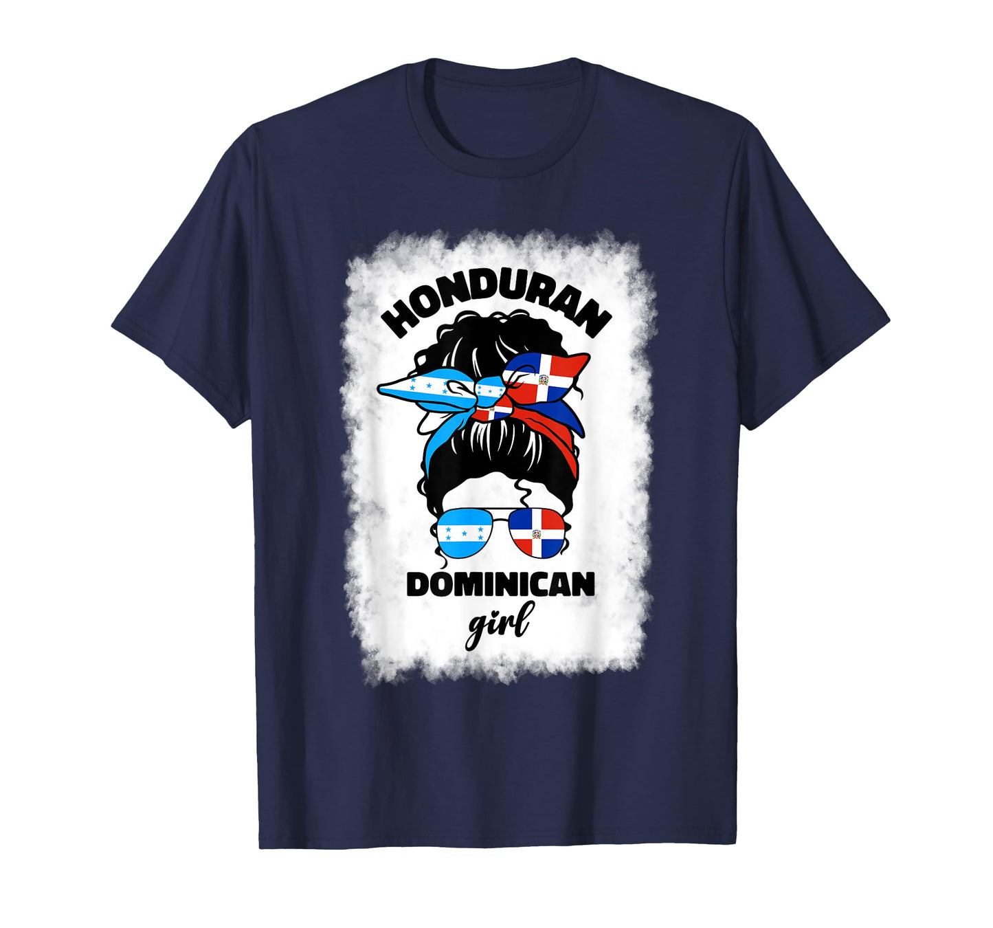 Half Dominican And Honduran Honduras Dominica Flag Girl Mix T-Shirt