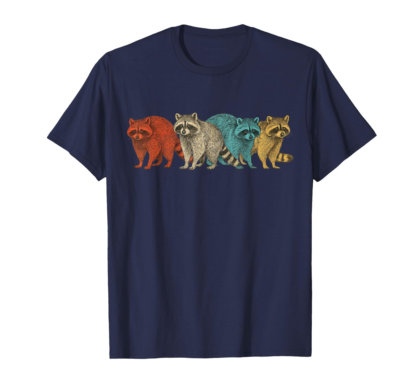Retro Vintage Raccoon Funny Gifts For Men Women Boy Girl Kid T-Shirt