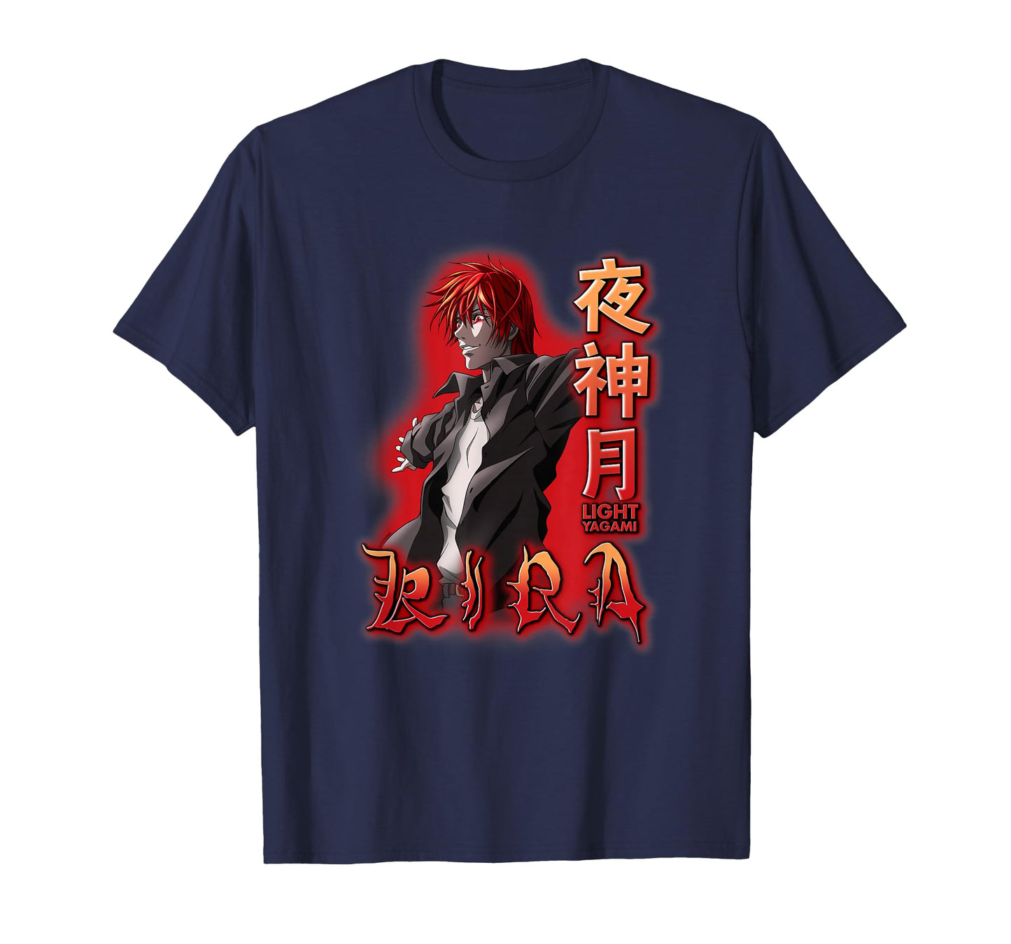 Death Note Light Yagami Kira Red Glow Anime T-Shirt