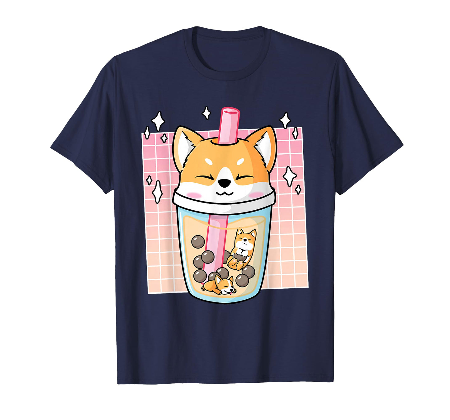 Kawaii Shiba Inu Dog Bubble Tea Boba Japan Corgi T-Shirt