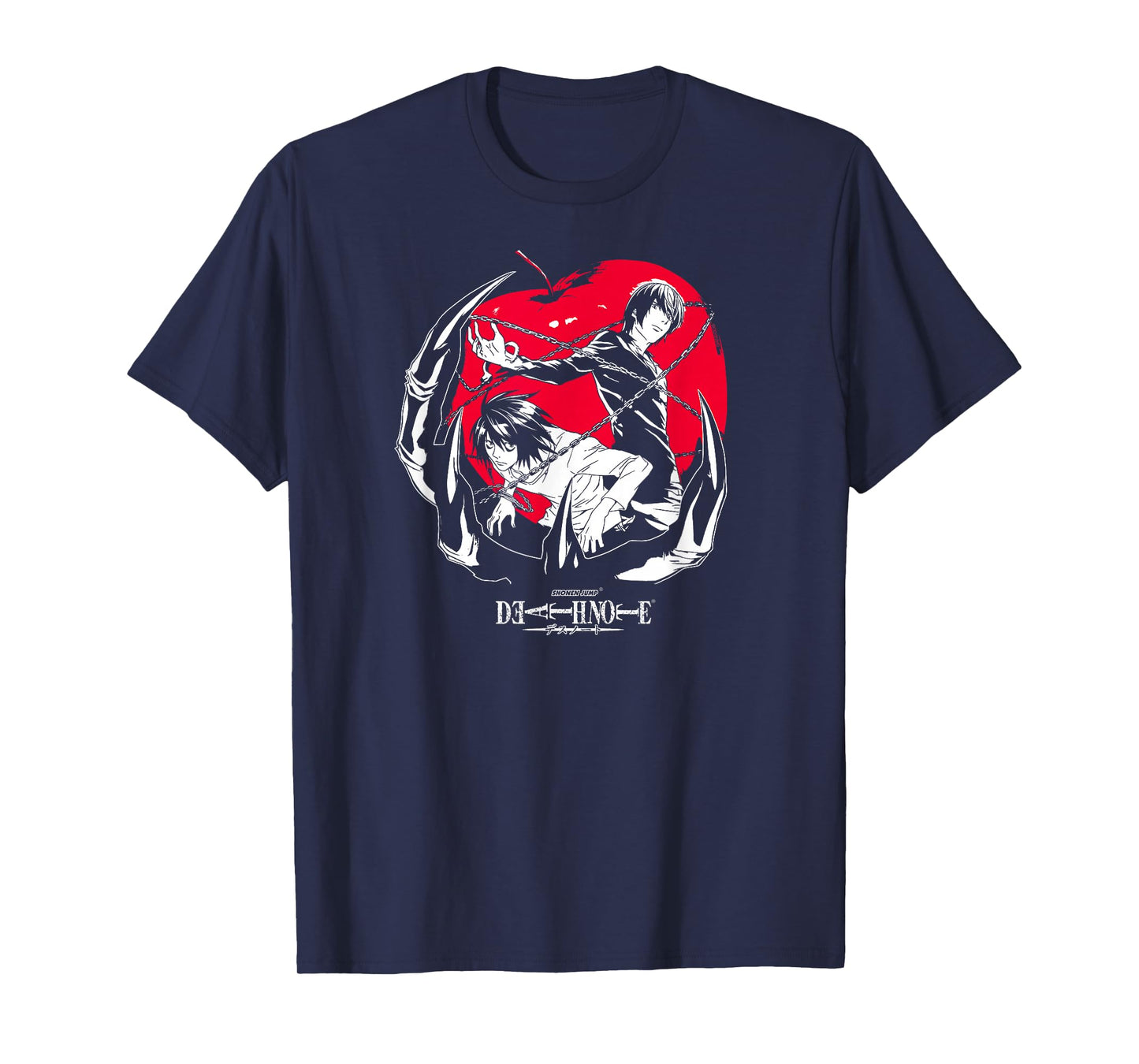 Death Note Light and L with Apple Anime T-Shirt