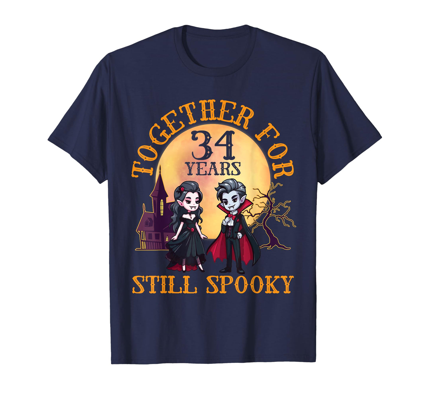 Vampire Couple Marry Together for 34 Years and Still Spooky T-Shirt