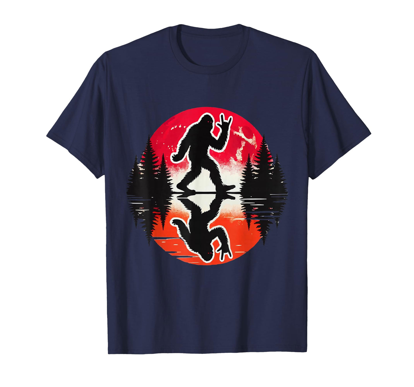 Bigfoot Reflection: Mythical Vibes in Nature T-Shirt