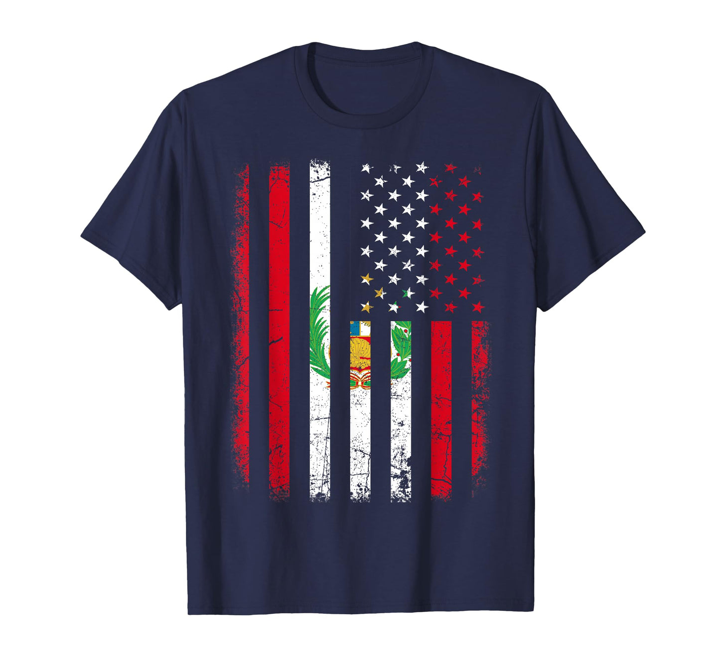 Peruvian American Flag Peruvian Roots Peru America T-Shirt
