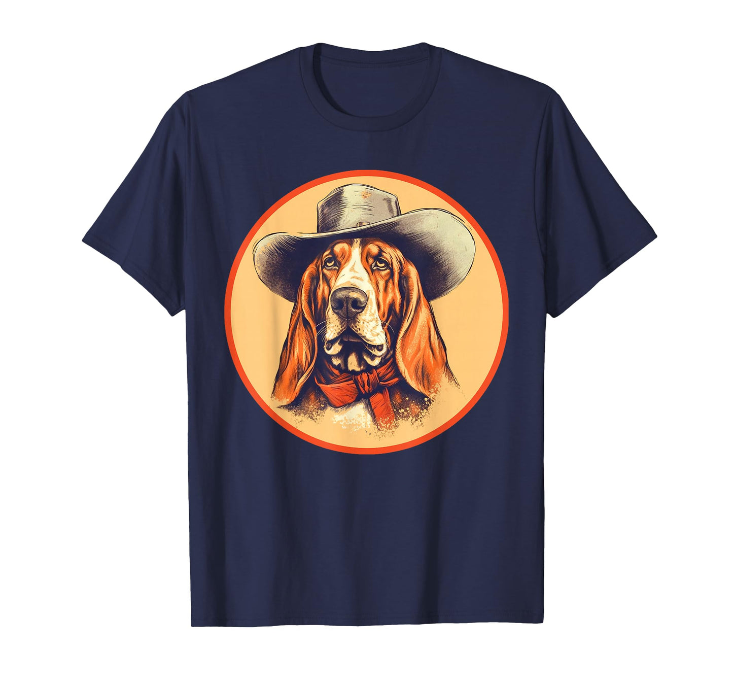 Vintage Basset Hound Cowboy Cute Western Country Music T-Shirt