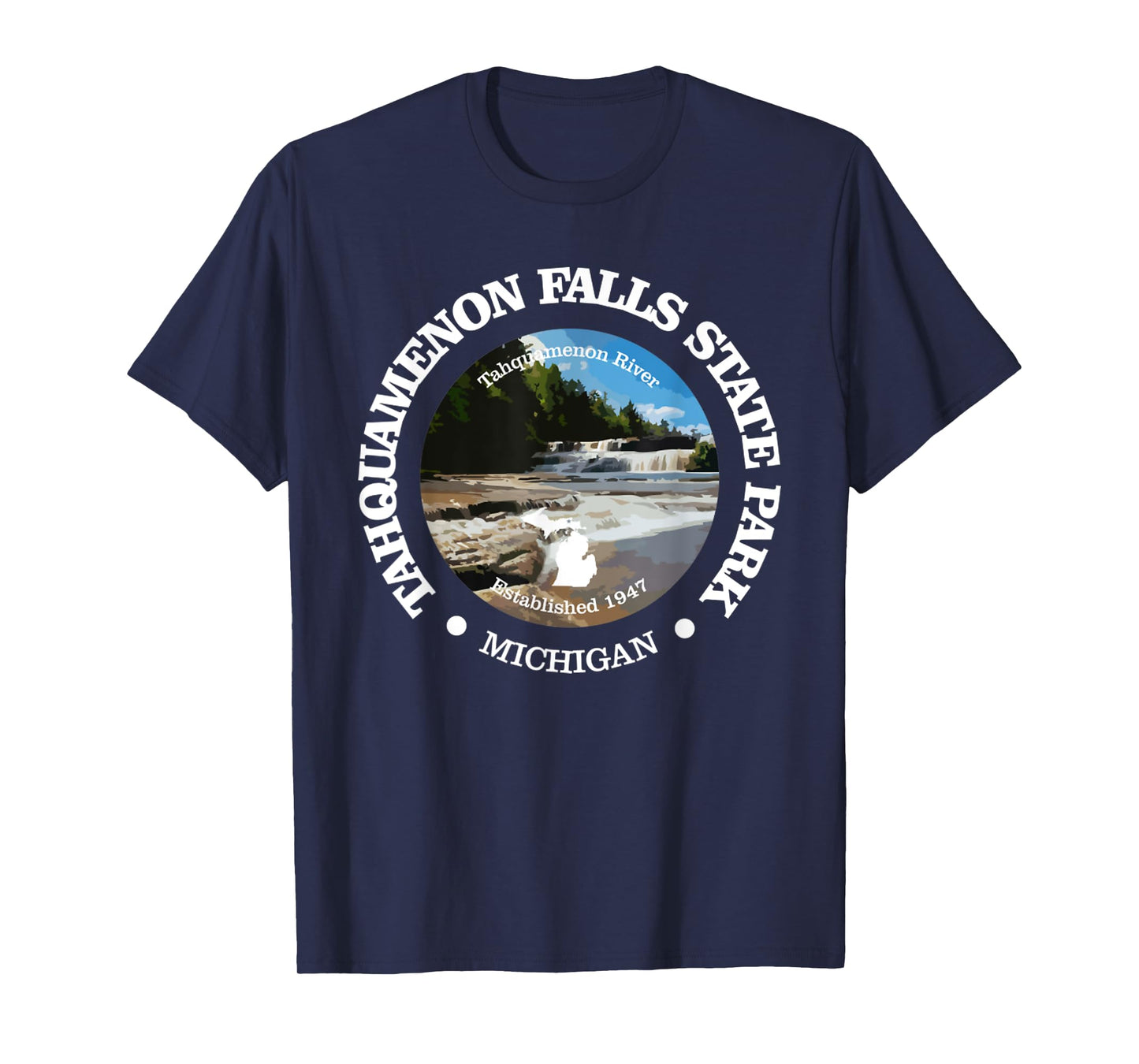 Tahquamenon Falls State Park Funny Michigan 1947 River T-Shirt