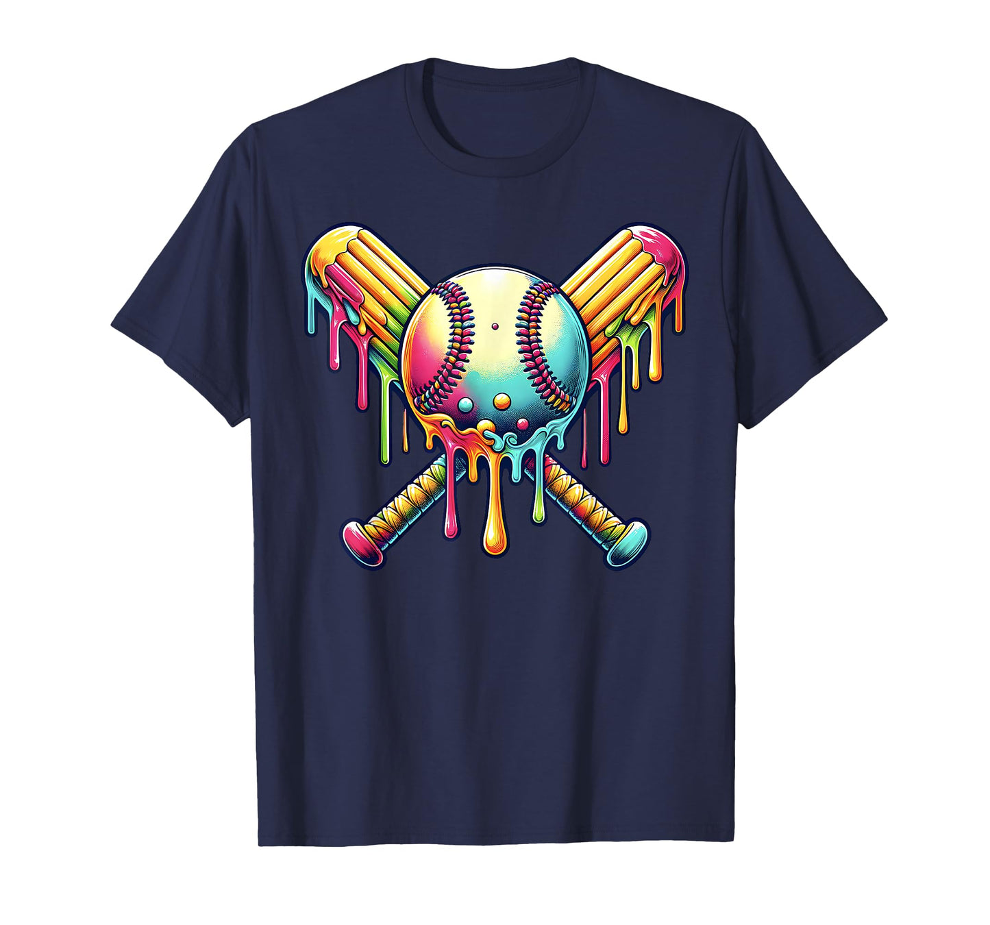 Baseball Drip for Boys Ice Cream Drip Youth Boys Baseball T-Shirt