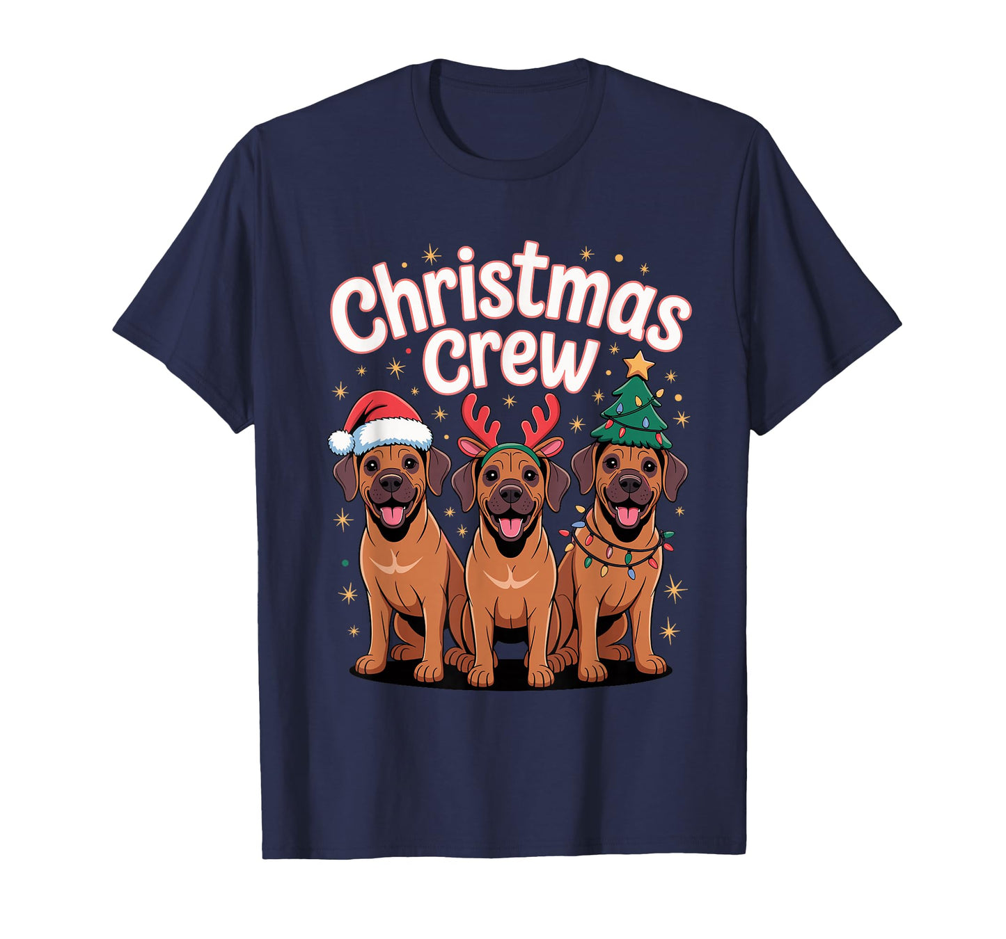 Christmas Crew Xmas Dog Funny Christmas Rhodesian Ridgeback T-Shirt
