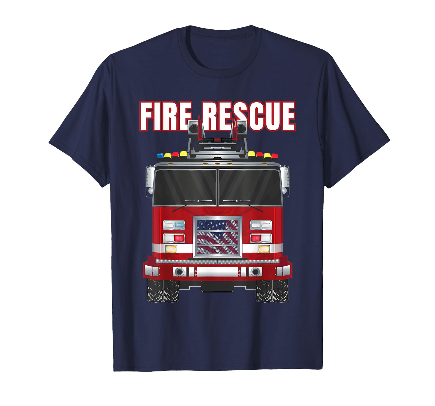 American Fire Rescue Firefighter Department Truck Fireman T-Shirt