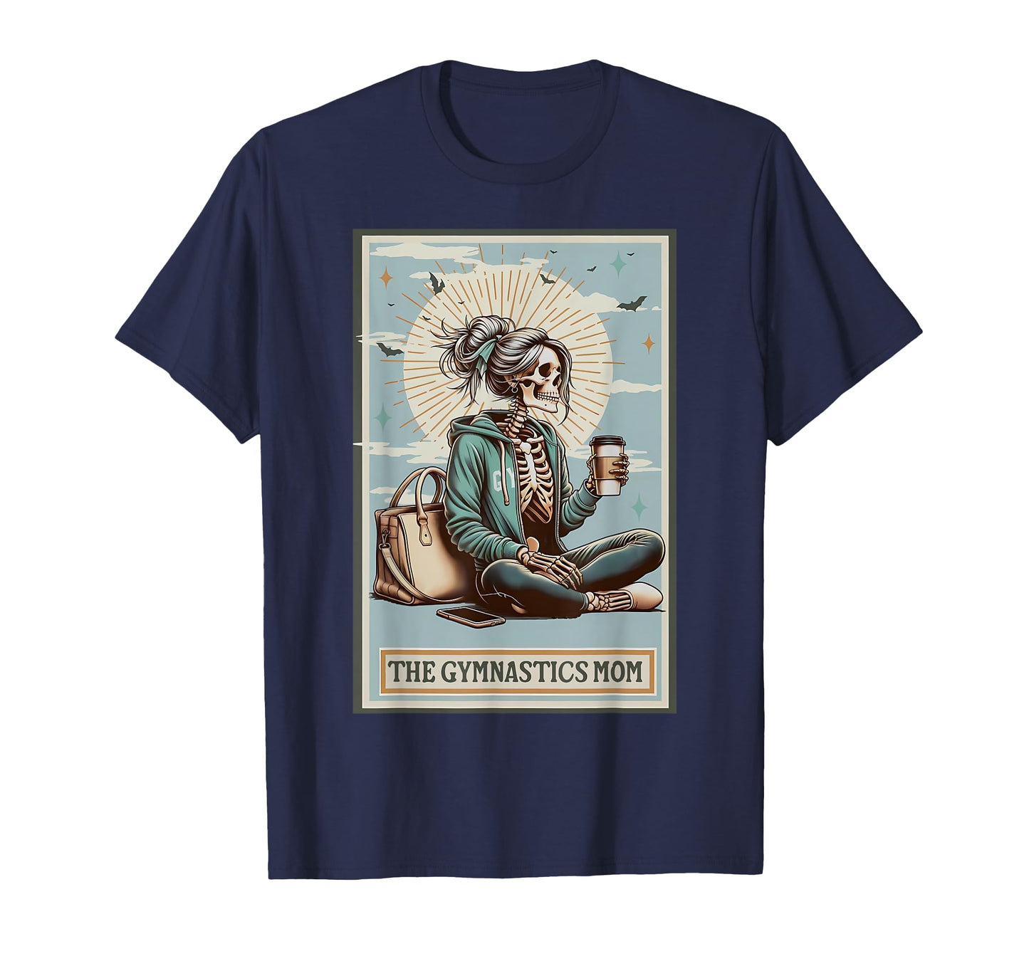 Skeleton Gymnastics Mom Tarot Card Sports Gymnast Women T-Shirt