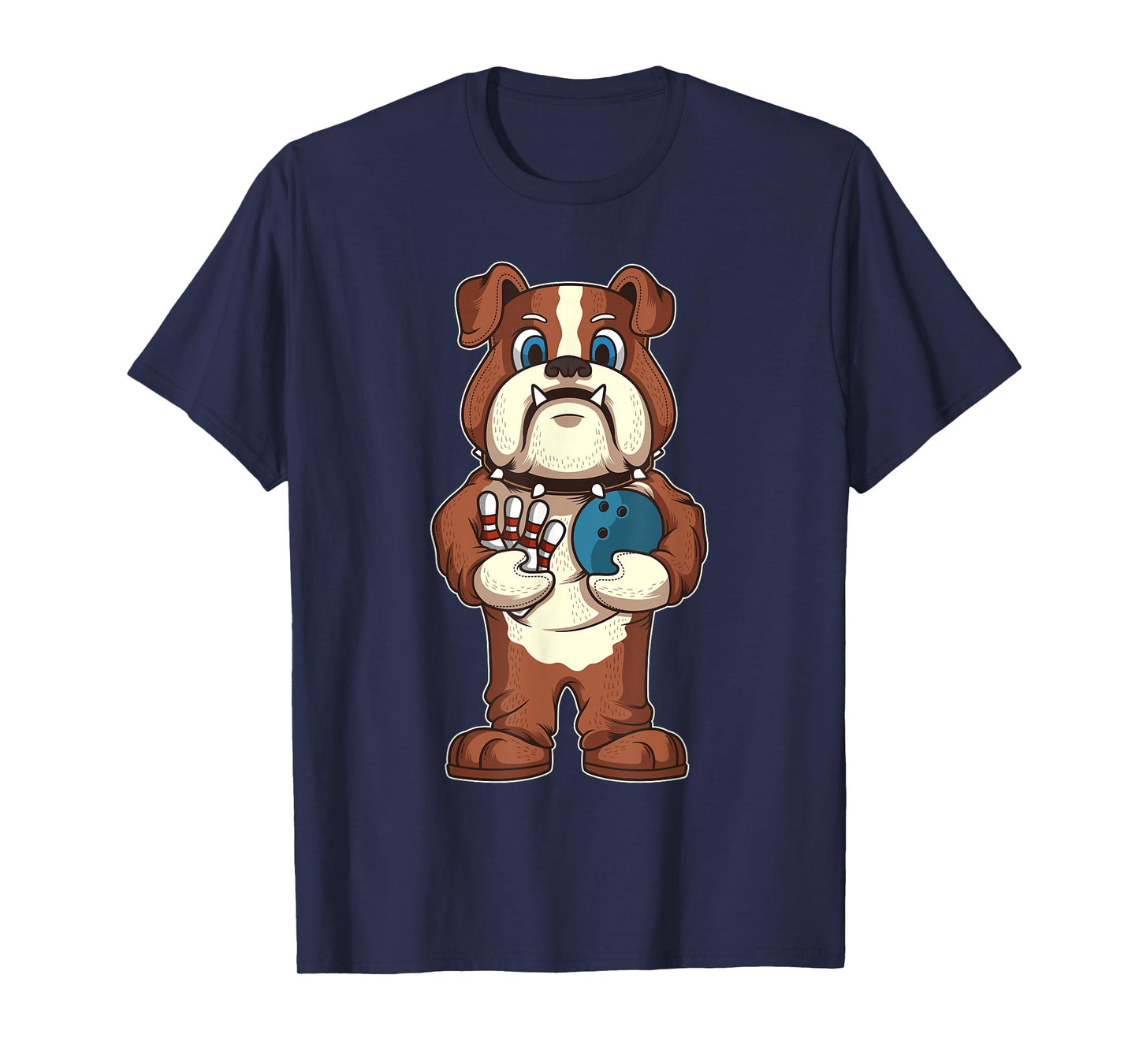 Bowling Bulldog Mascot Dog Lover Bowler Gift T-Shirt
