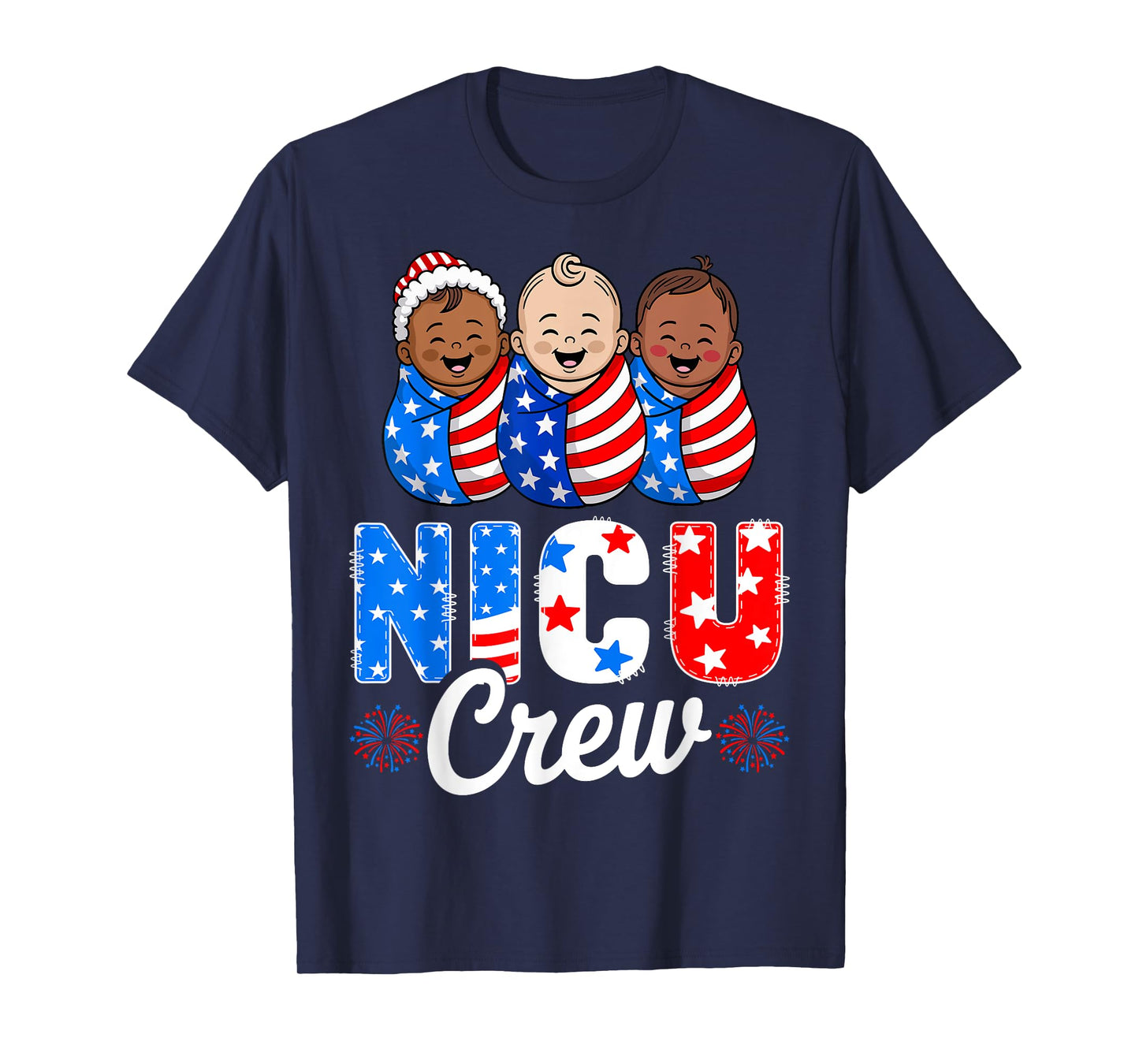 USA Flag American Patriotic NICU Nurse Crew 4th of July T-Shirt