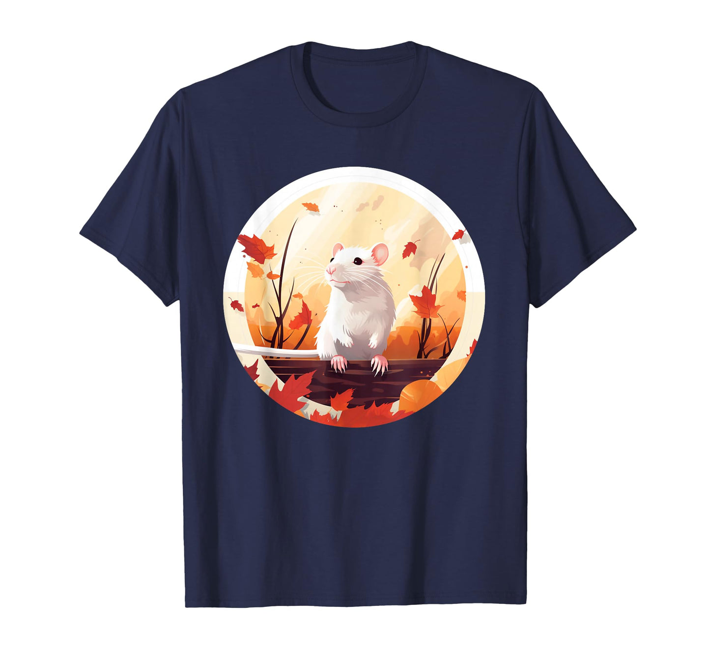 Funny windy Autumn Season with Fall and white Rats for Pets T-Shirt