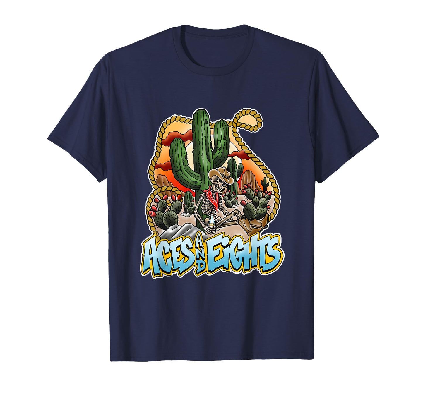 Aces And Eights Desert Scene T-Shirt