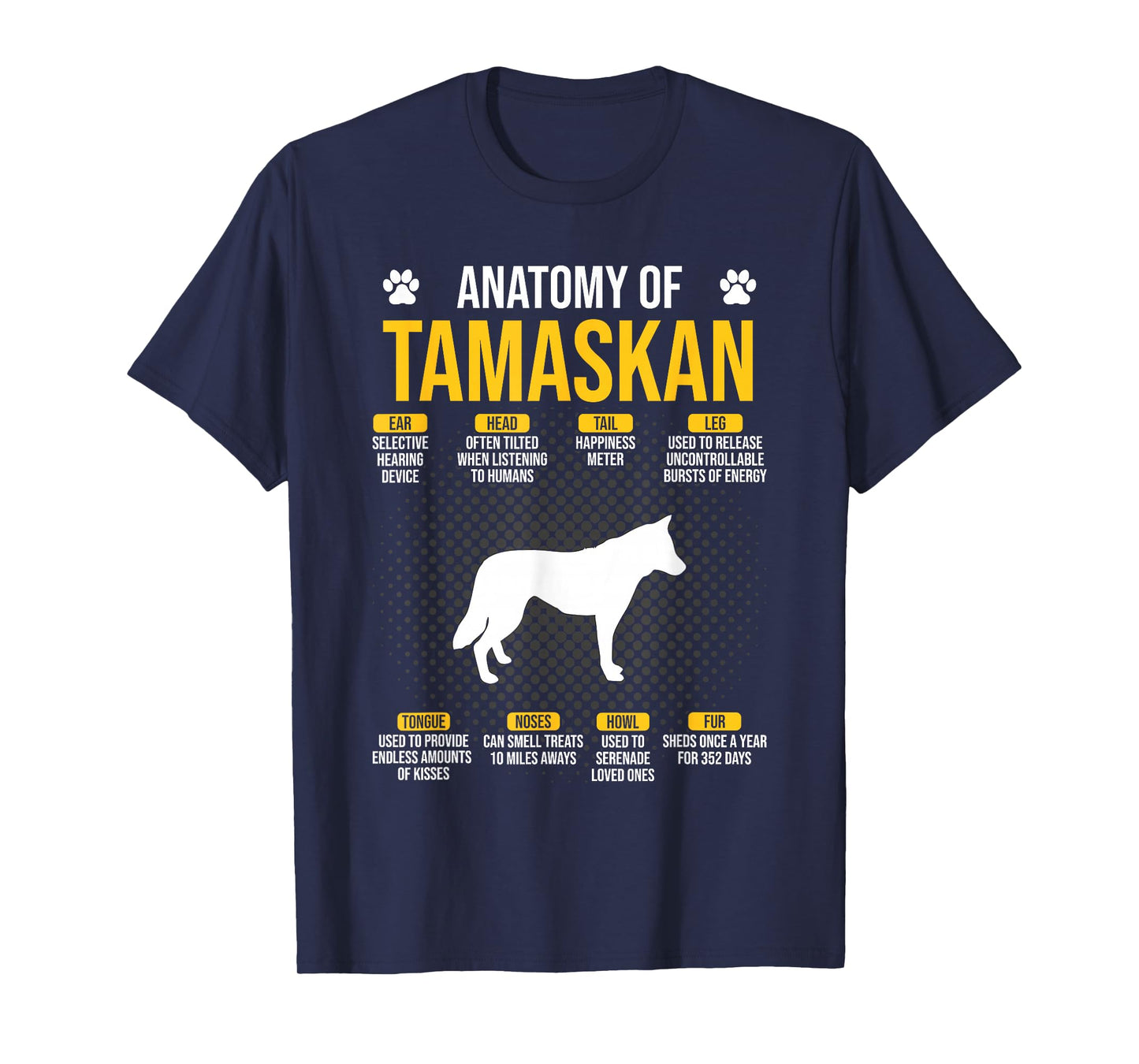Anatomy Of Tamaskan Dog Lover T-Shirt