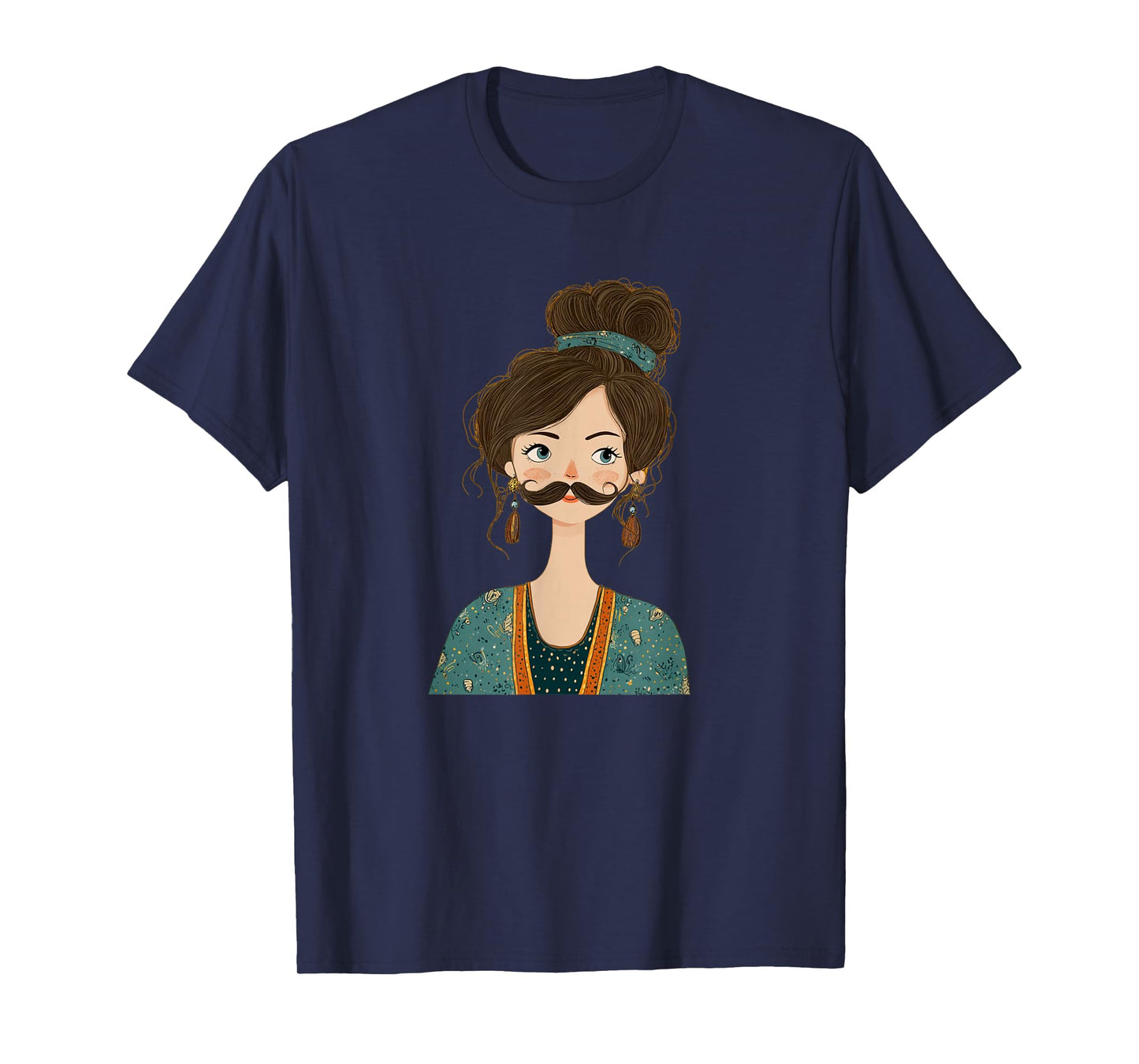Beautiful Funny Mustache Girl for Beard Lovers T-Shirt
