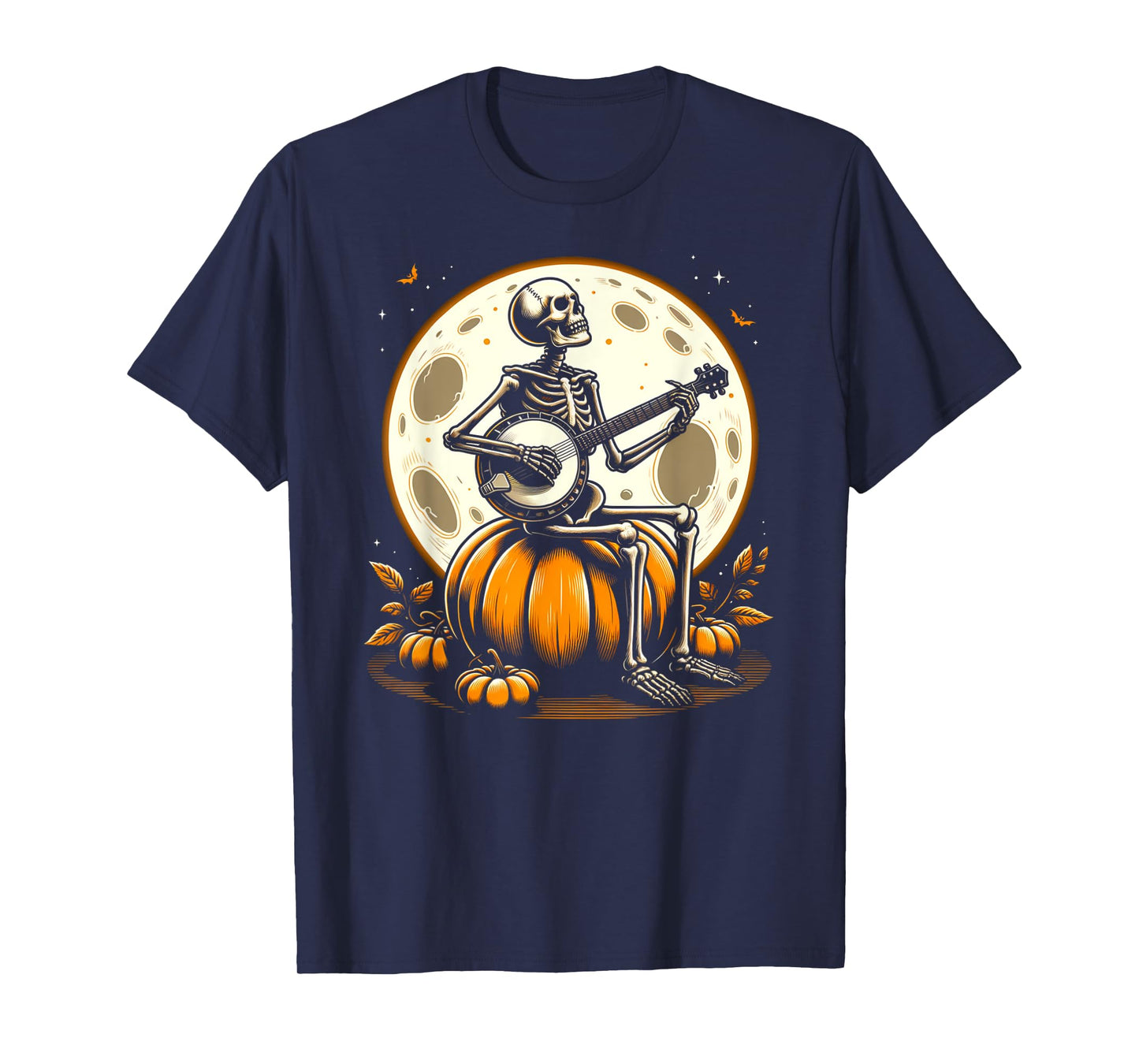 Funny Skeleton Playing Banjo Halloween Costume Men Women T-Shirt