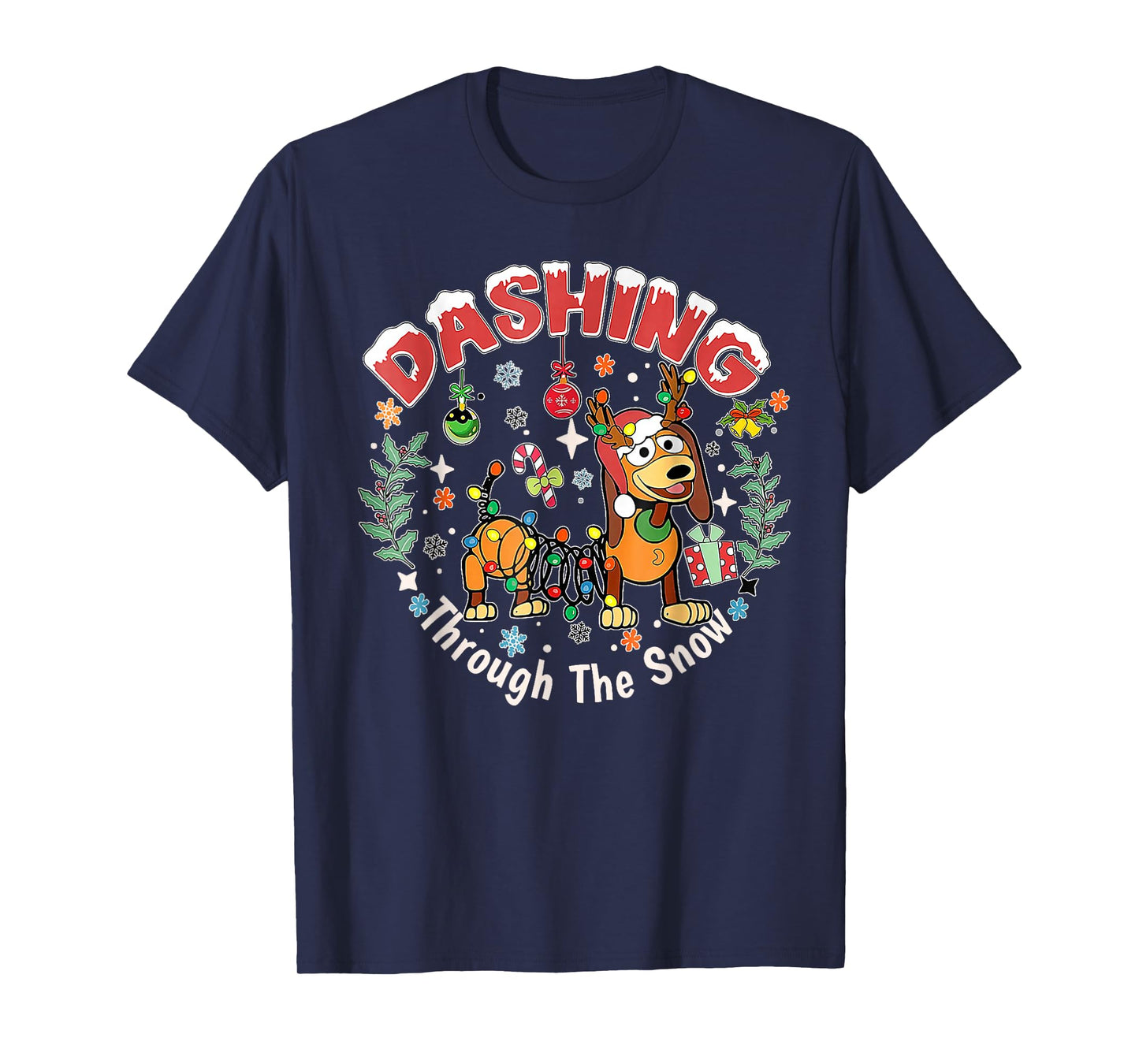 Dashing Through The Snow, Dog Christmas, Funny Christmas T-Shirt