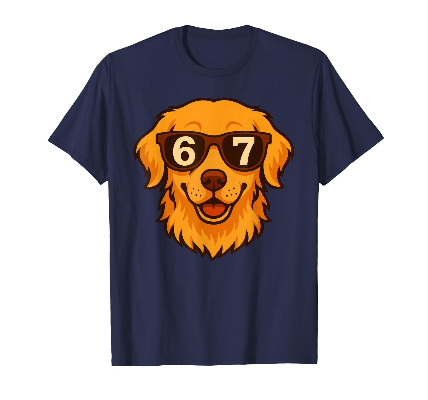 Funny Golden Retriever Dog Sunglasses 67 Six Seven Meme T-Shirt