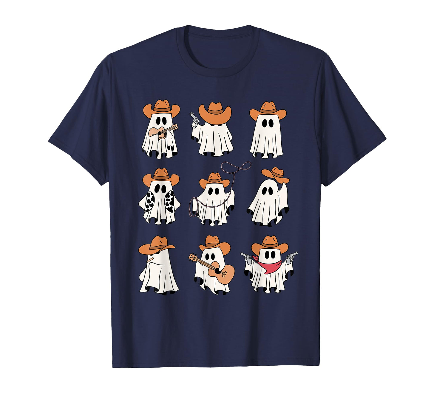 Cowboy Ghost Halloween Ghoul Design Funny Cowgirl Cowboy T-Shirt