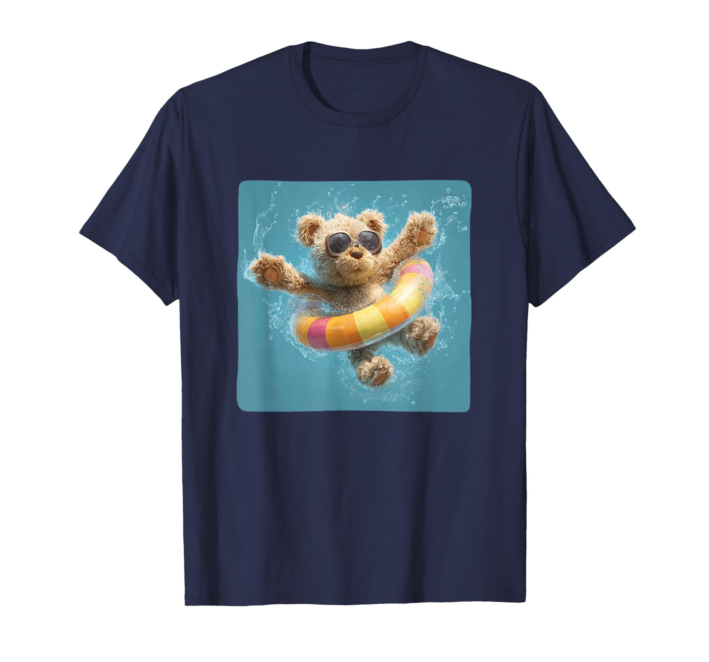 Swimming Teddy Bear with Pool Ring Look T-Shirt