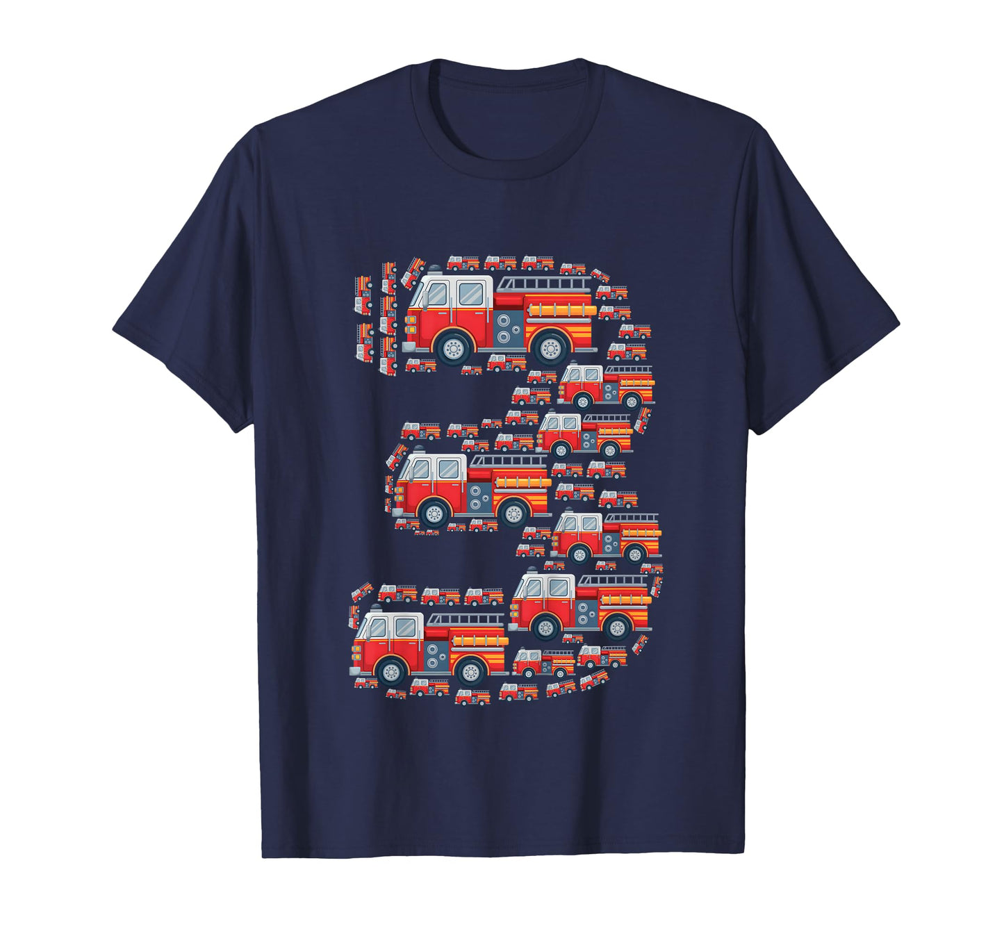 Kids Fire Truck 3rd Birthday Boy 3 Year Old Toddler Firefighter T-Shirt