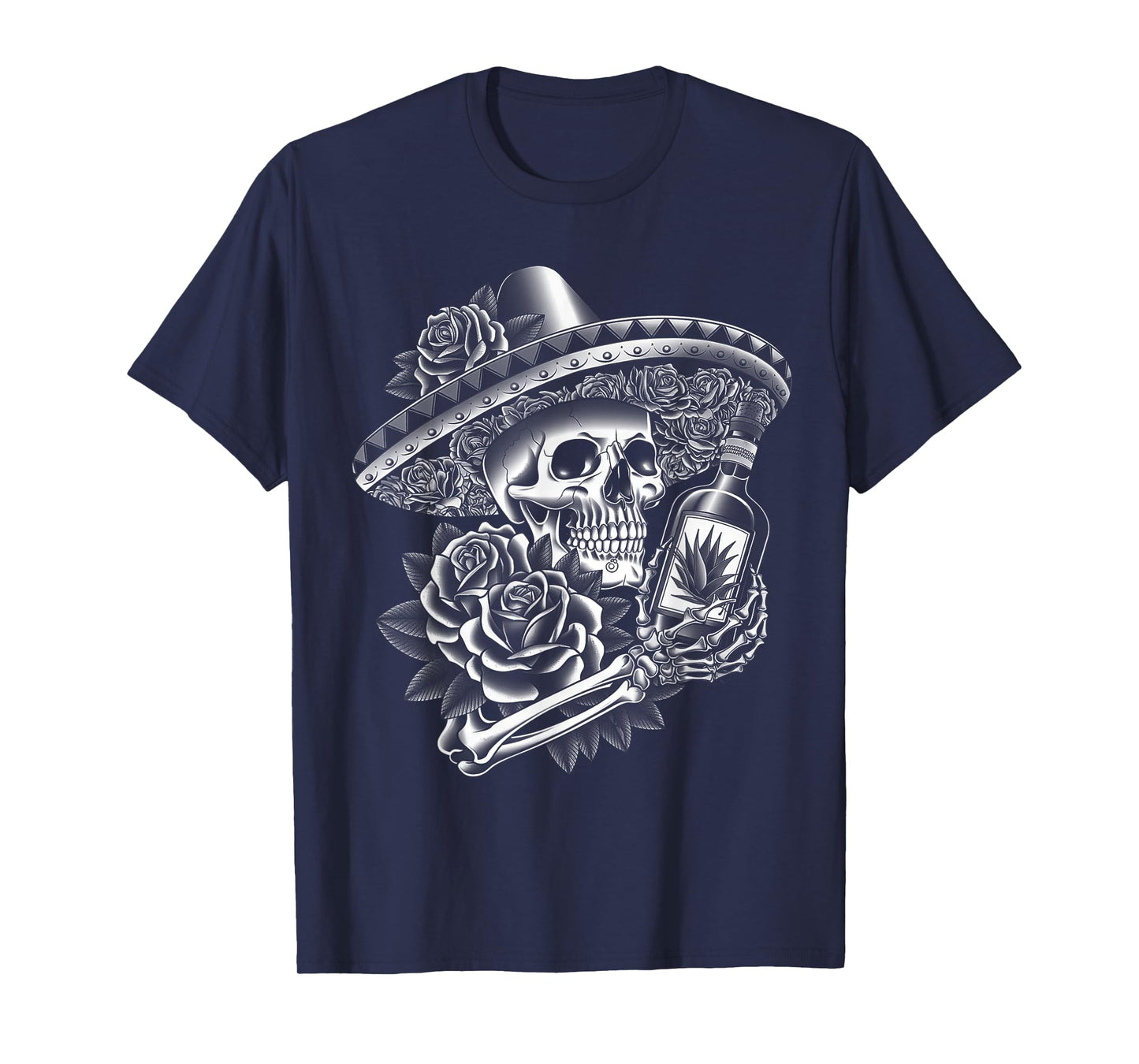 Mexico Vintage Skeleton Tequila Dia De Los Muertos Mexican T-Shirt