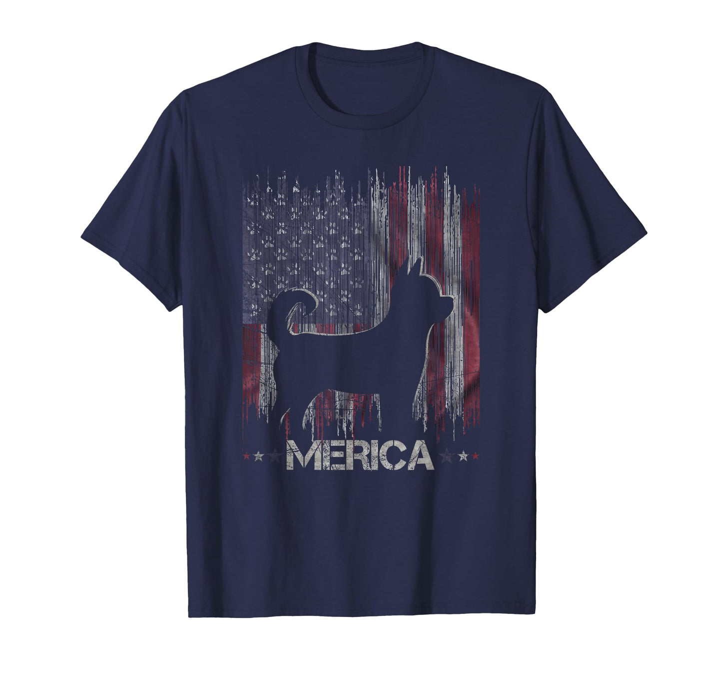 Vintage Chihuahua Dog, Merica Chihuahua Dog USA Flag T-Shirt for Men Women Kids