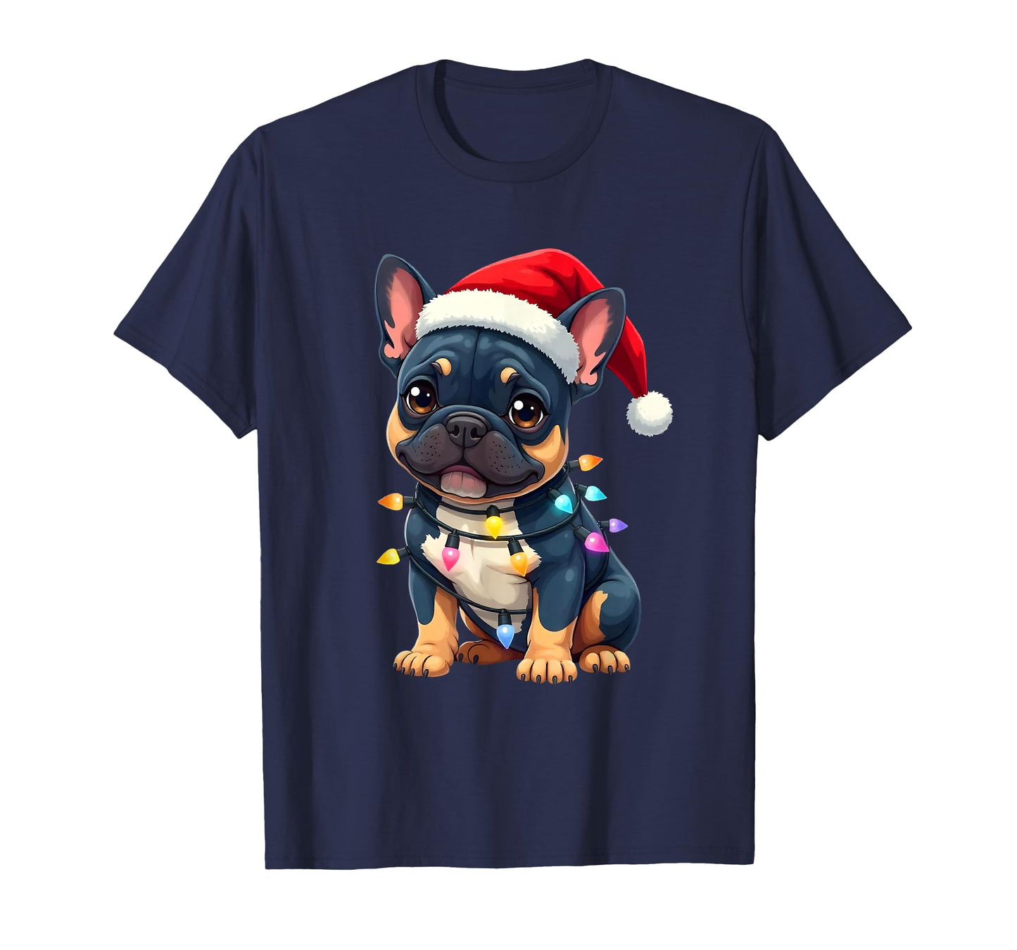 Cute French Bulldog Christmas Santa Pet Dog Lover T-Shirt