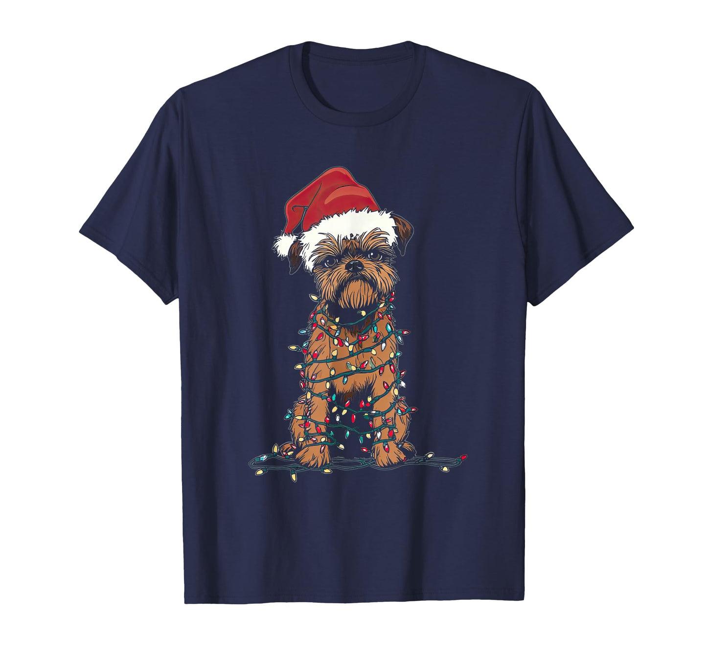 Funny Brussels Griffon Christmas Graphics Dog Lights Lover T-Shirt