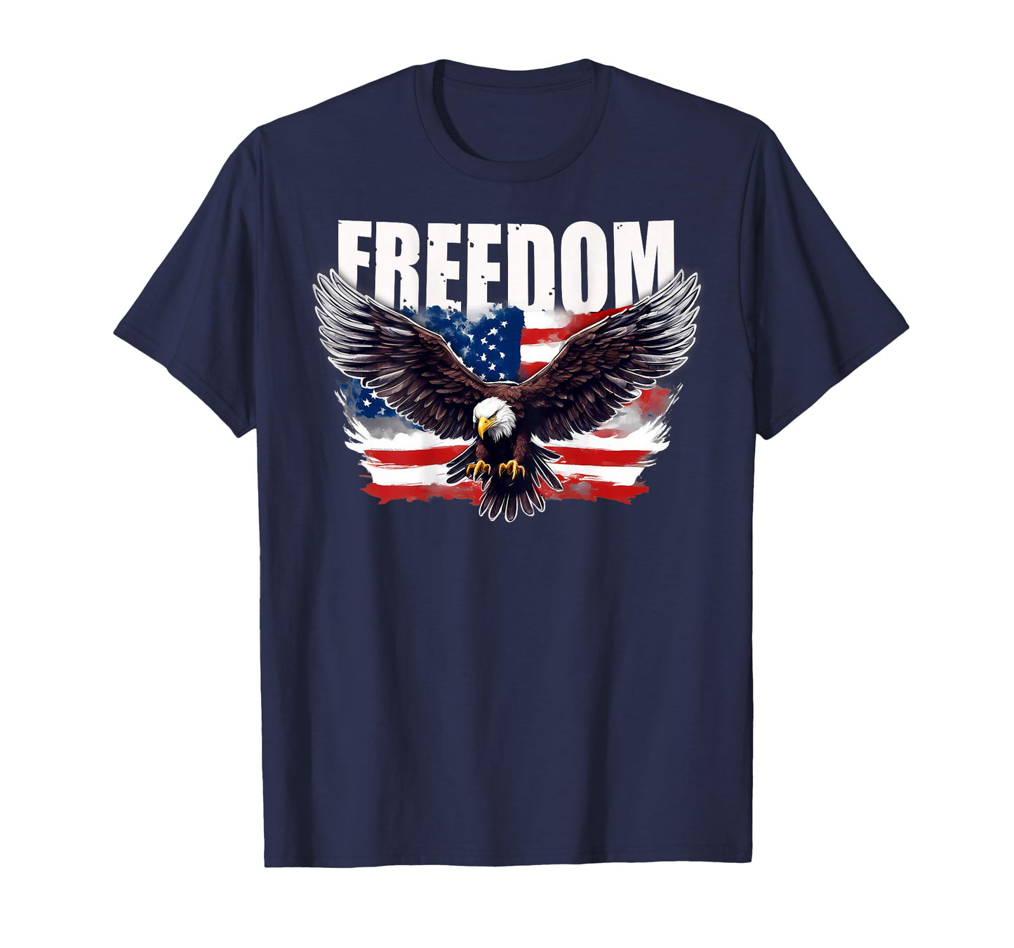 On Back Patriotic American Flag Eagle FREEDOM 4th of July T-Shirt