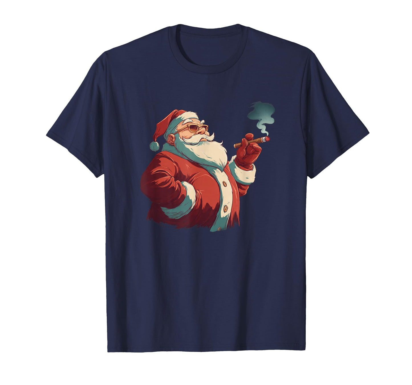 Cool Santa Claus with Festive Cigar Costume T-Shirt