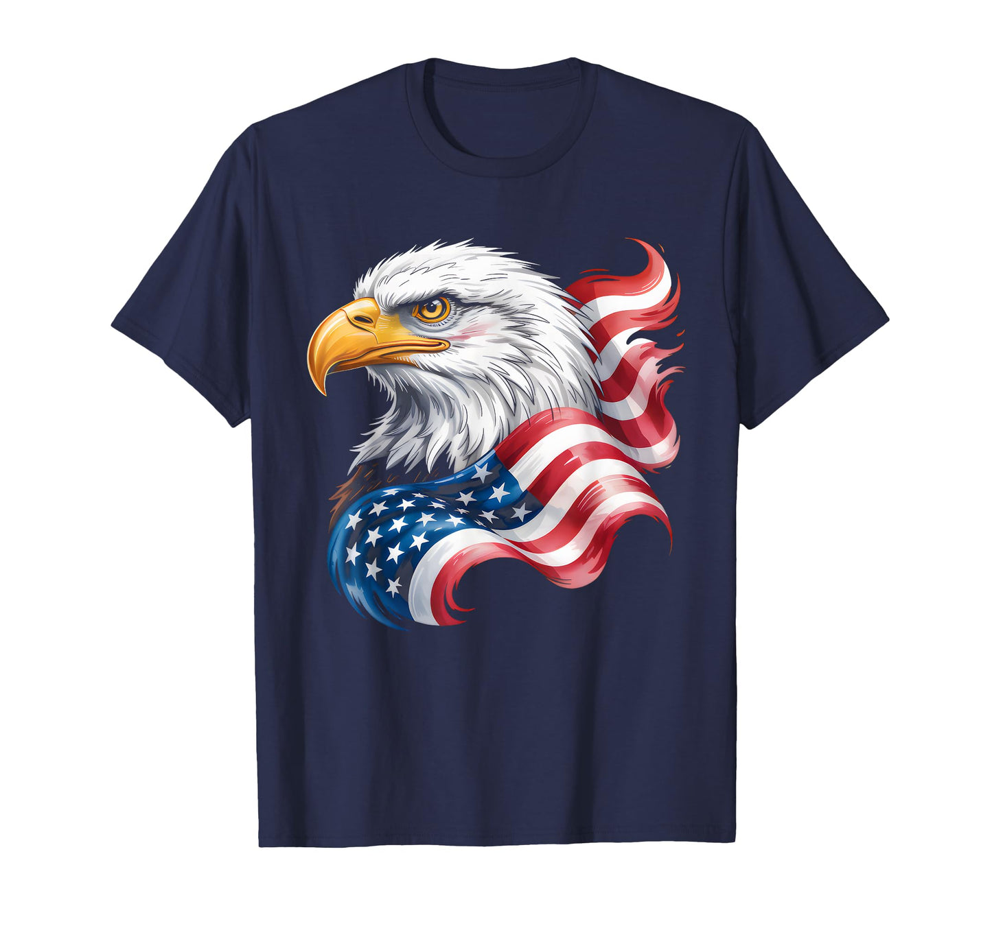 4th of July USA Flag Bald Eagle Patriotic Pride Men Boys T-Shirt