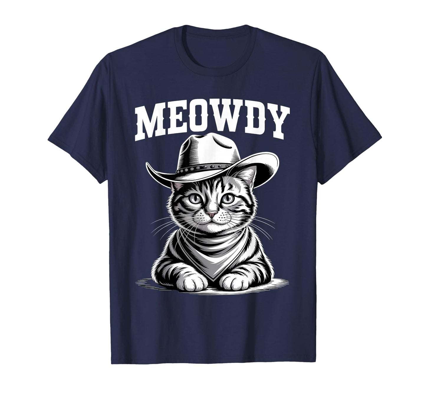 Meowdy Cat Funny Western Country Vintage Cowboy Cat T-Shirt