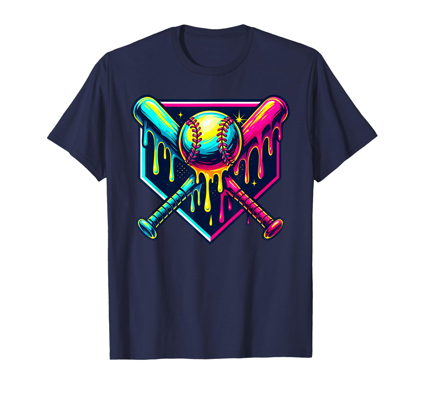 Baseball Drip for Boys Ice Cream Drip Youth Boys Baseball T-Shirt