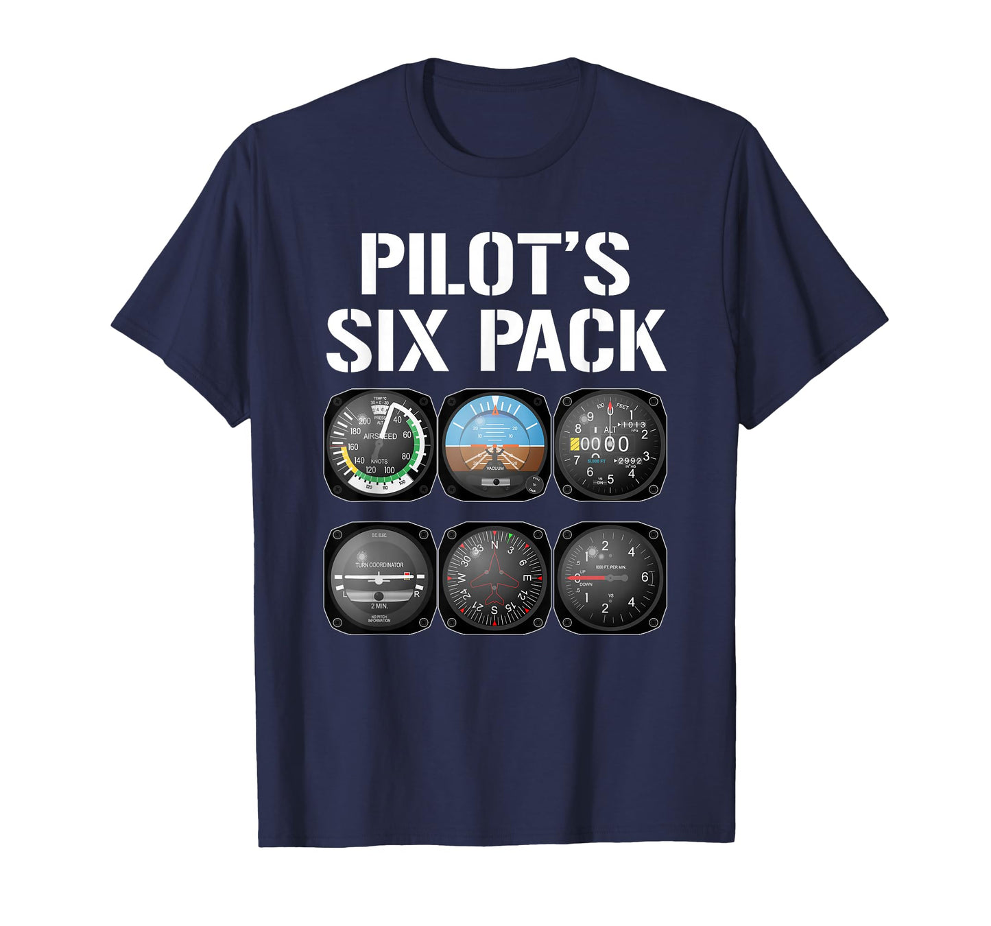 Pilot's Six Pack Funny Pilot Aviation Flying T-Shirt