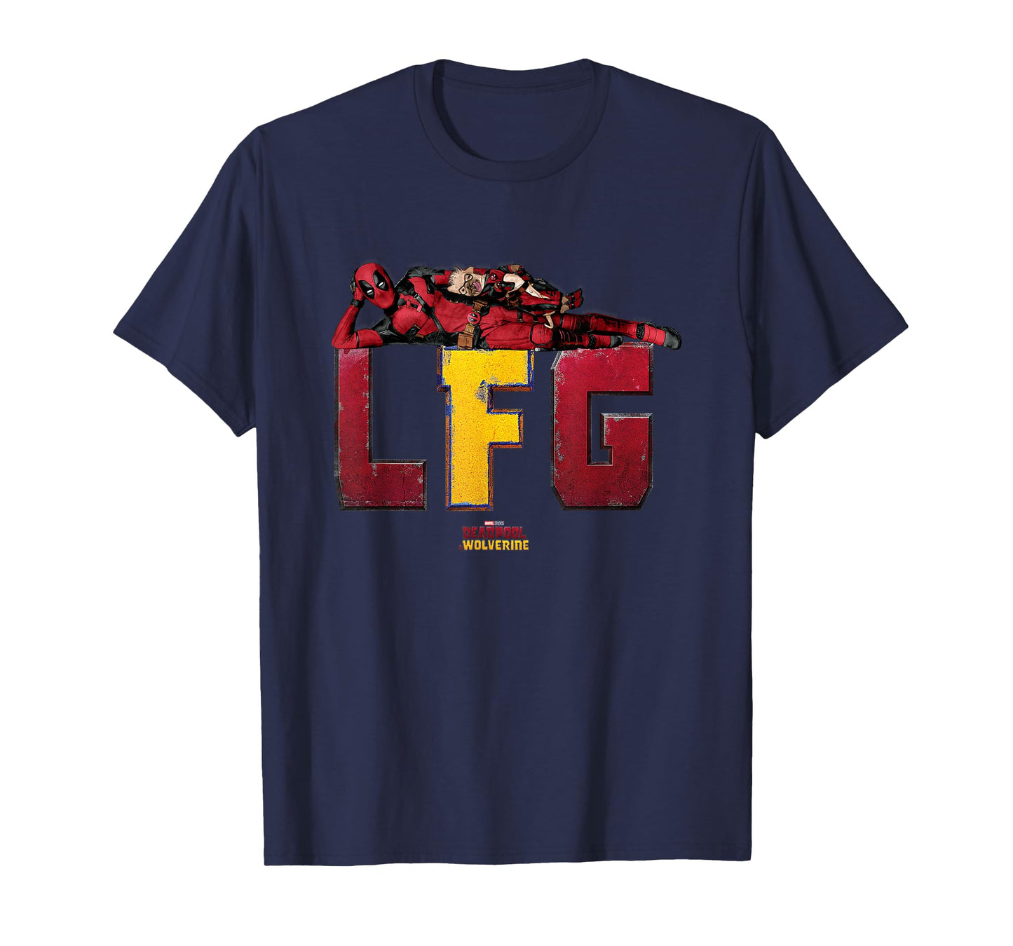 Marvel Deadpool & Wolverine LFG Deadpool & Dogpool Chilling T-Shirt