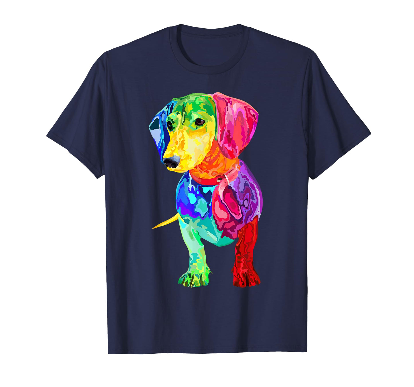 Dog Lover Gifts Dachshund for Womens Colorful Wiener Dog Men T-Shirt Small