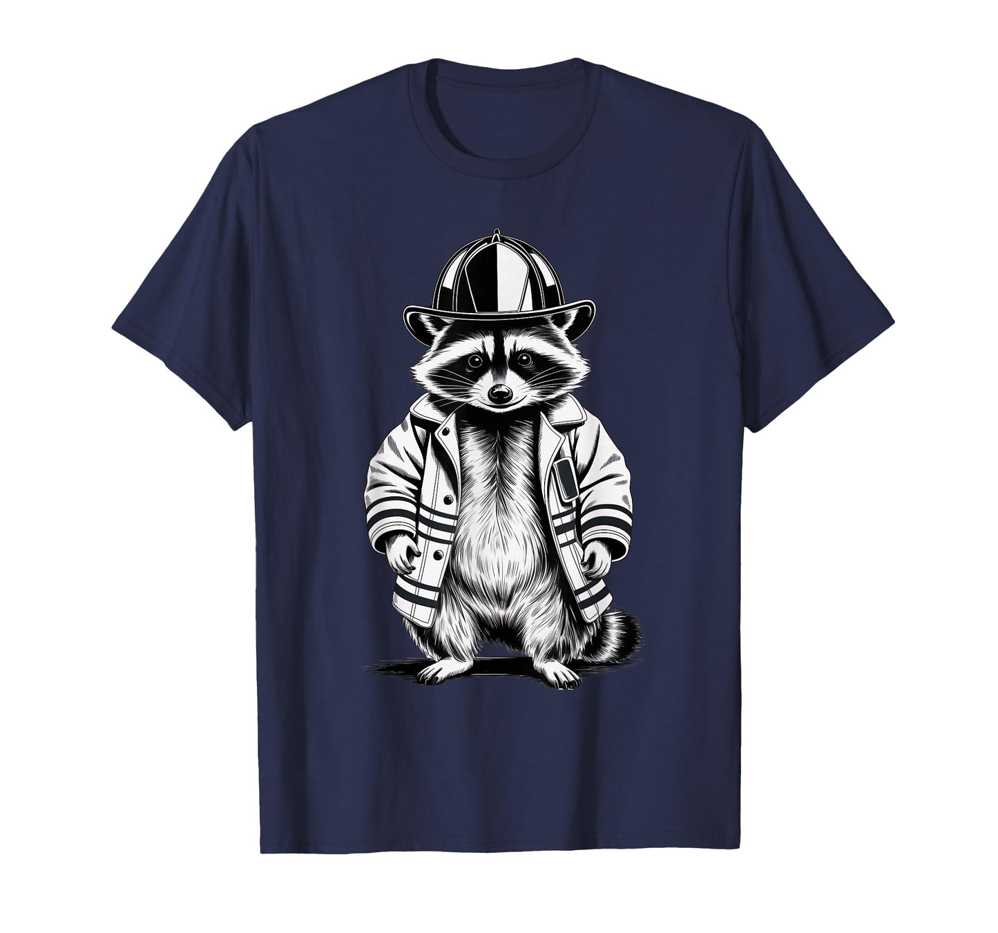 Funny Firefighter Raccoon T-Shirt
