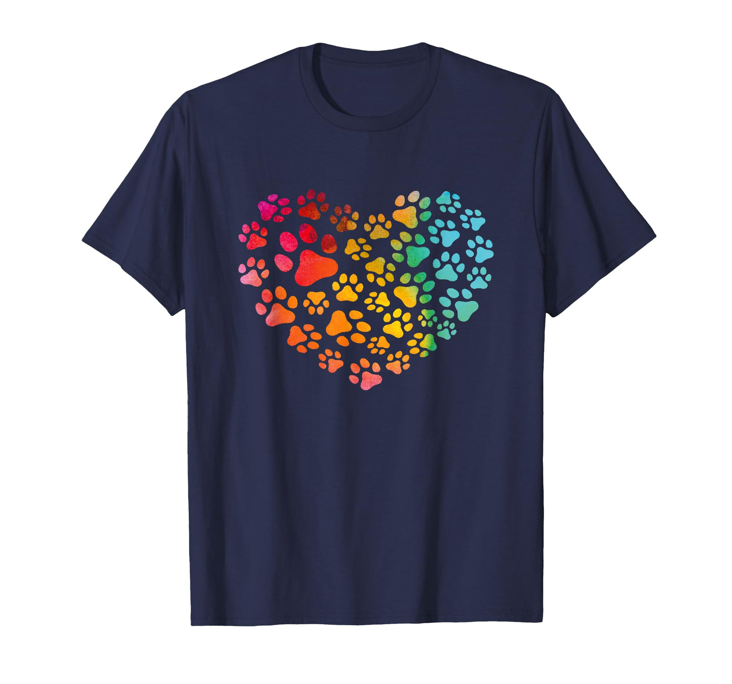 Tie Dye Love Dog Paw Print Animal Paw Dog Lover T-Shirt