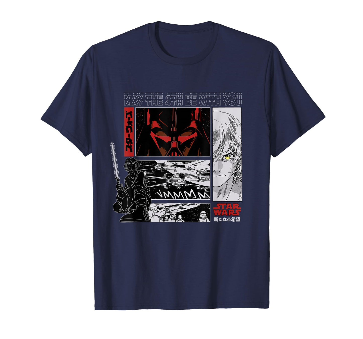 Star Wars May the 4th Be With You Luke Vader Japanese Manga T-Shirt