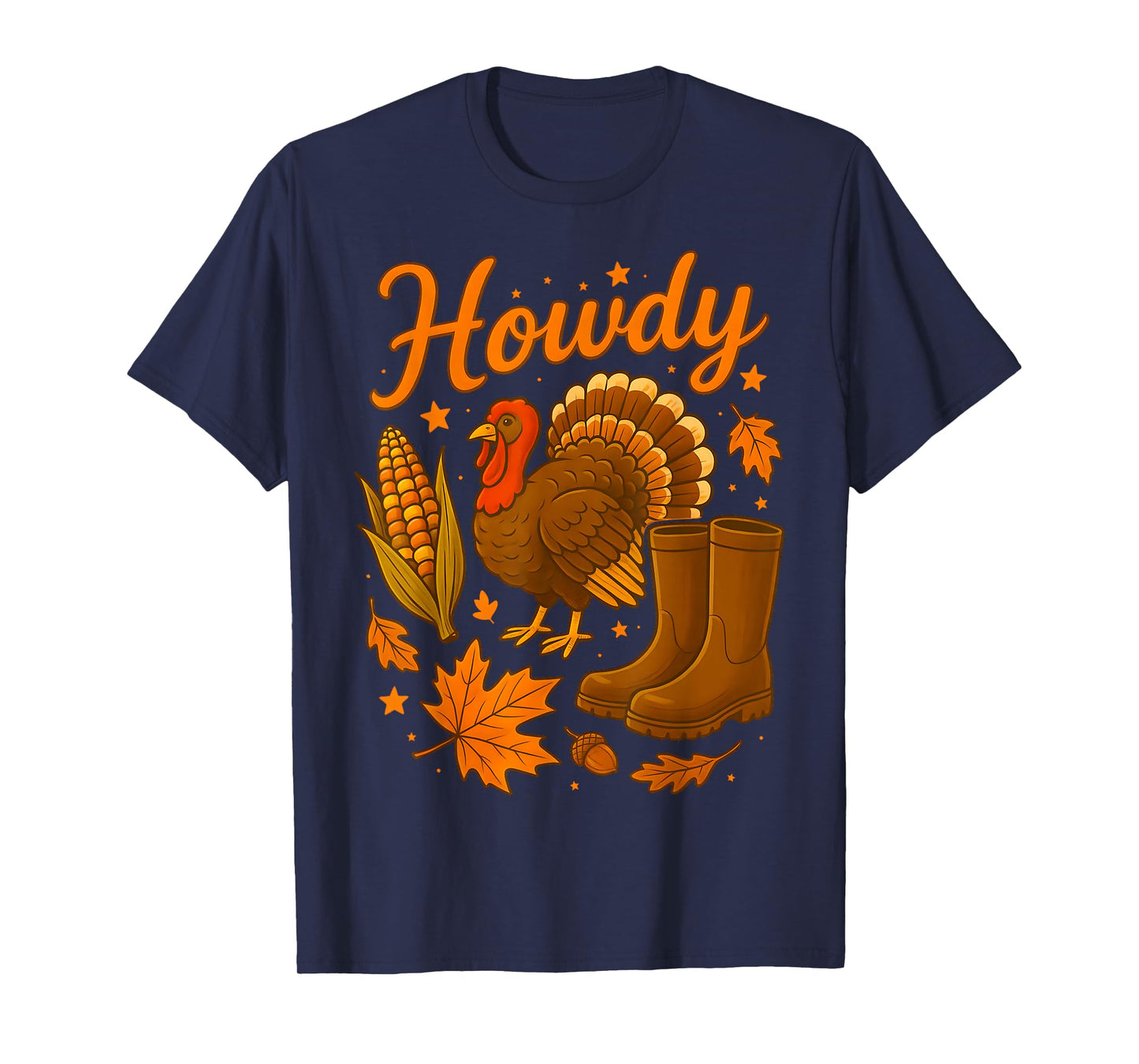 Howdy Cowgirl Western Rodeo Cozy Fall Thanksgiving Turkey T-Shirt