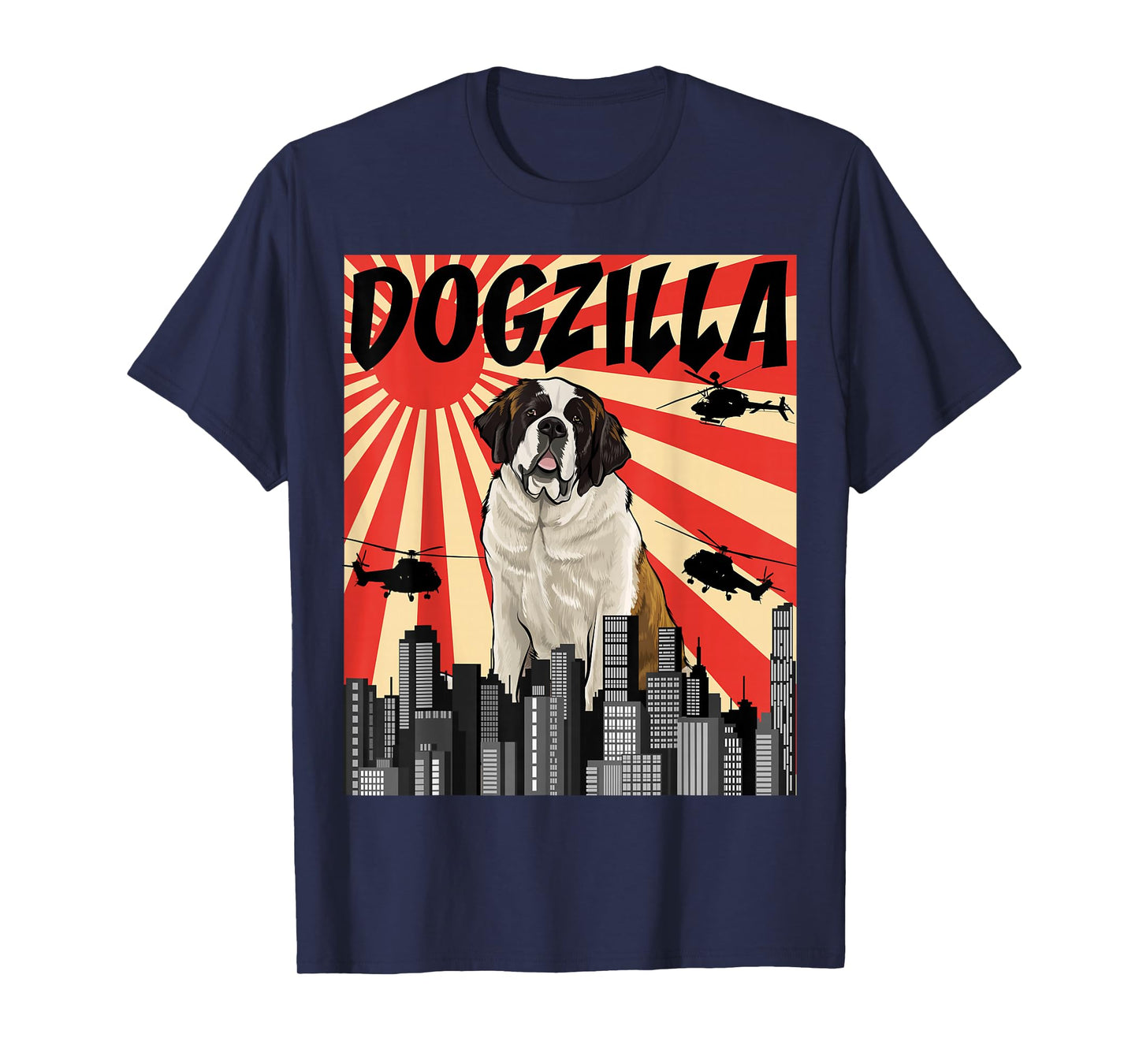 Funny Retro Japanese Dogzilla St. Bernard T-Shirt