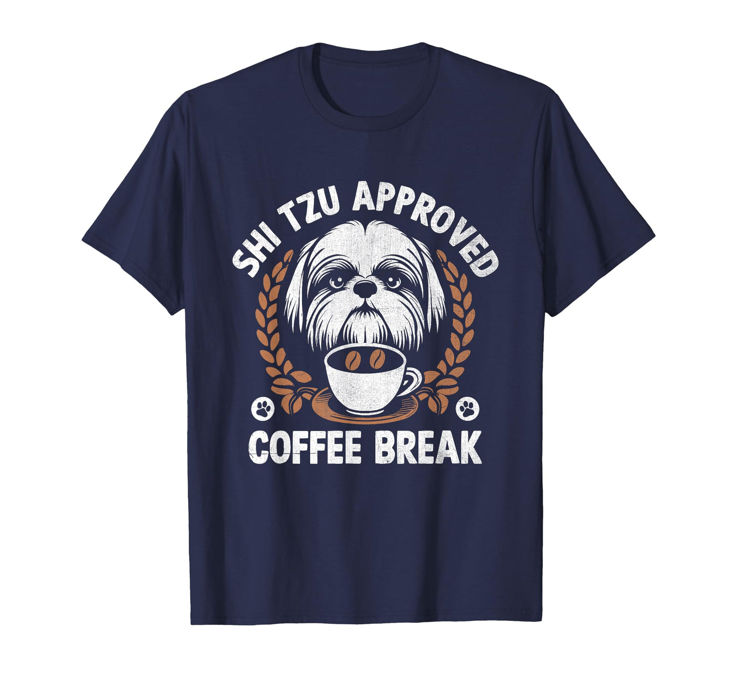Shih Tzu Mom Dad Coffee Drinking Shih Tzu Cute Dog Owner T-Shirt