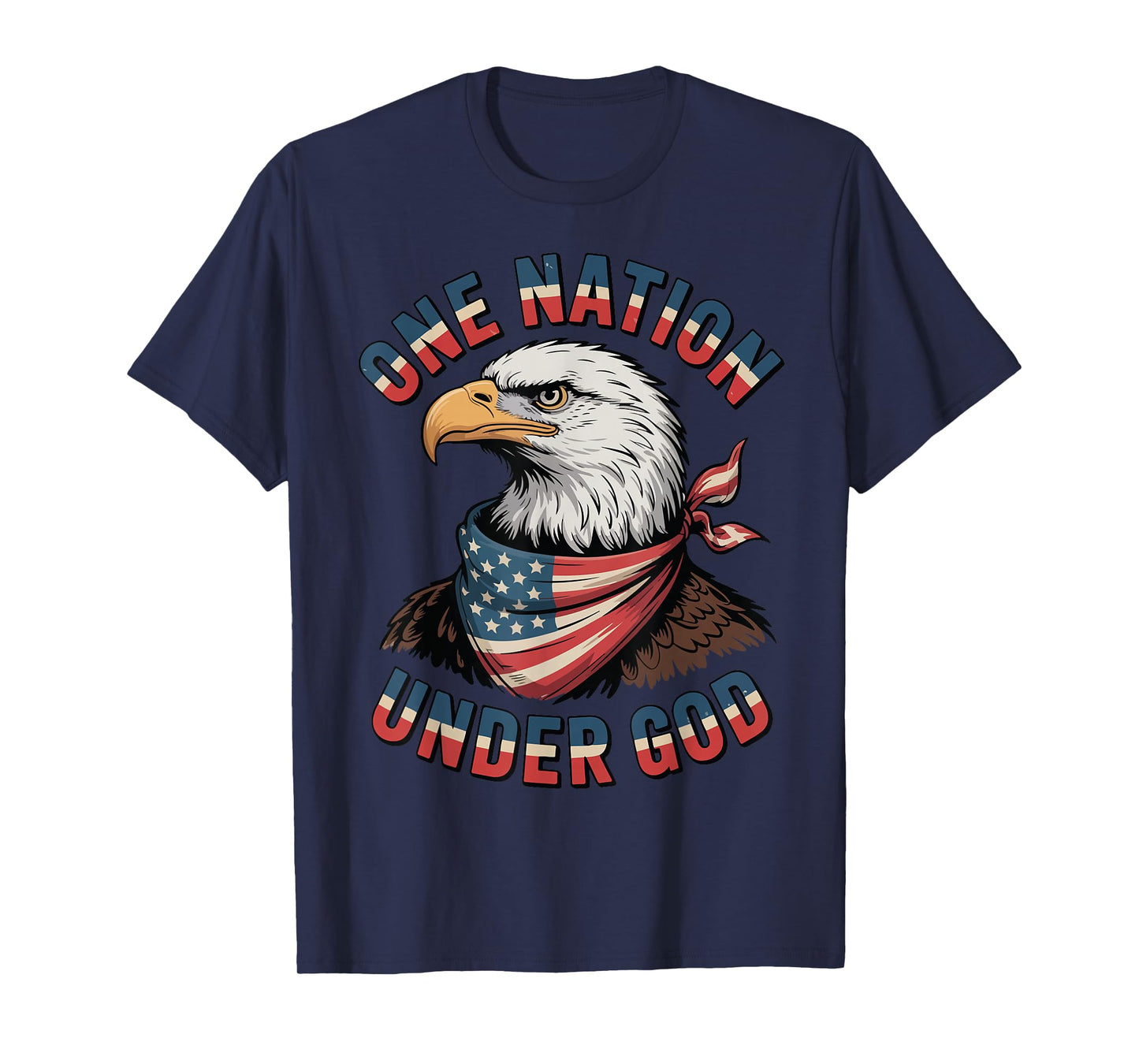 One Nation Under God Patriotic Christian Boys American Eagle T-Shirt