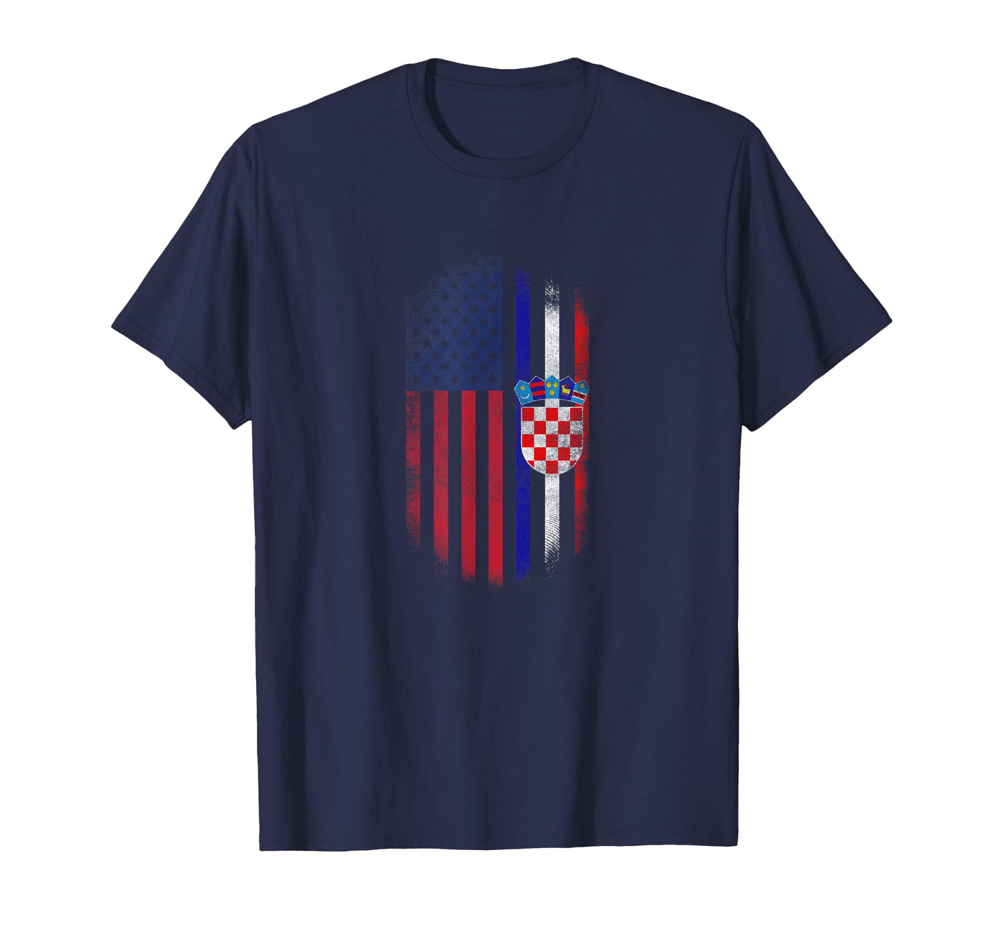 Half Croatian Half American Flag Croatia Pride T-Shirt T-Shirt